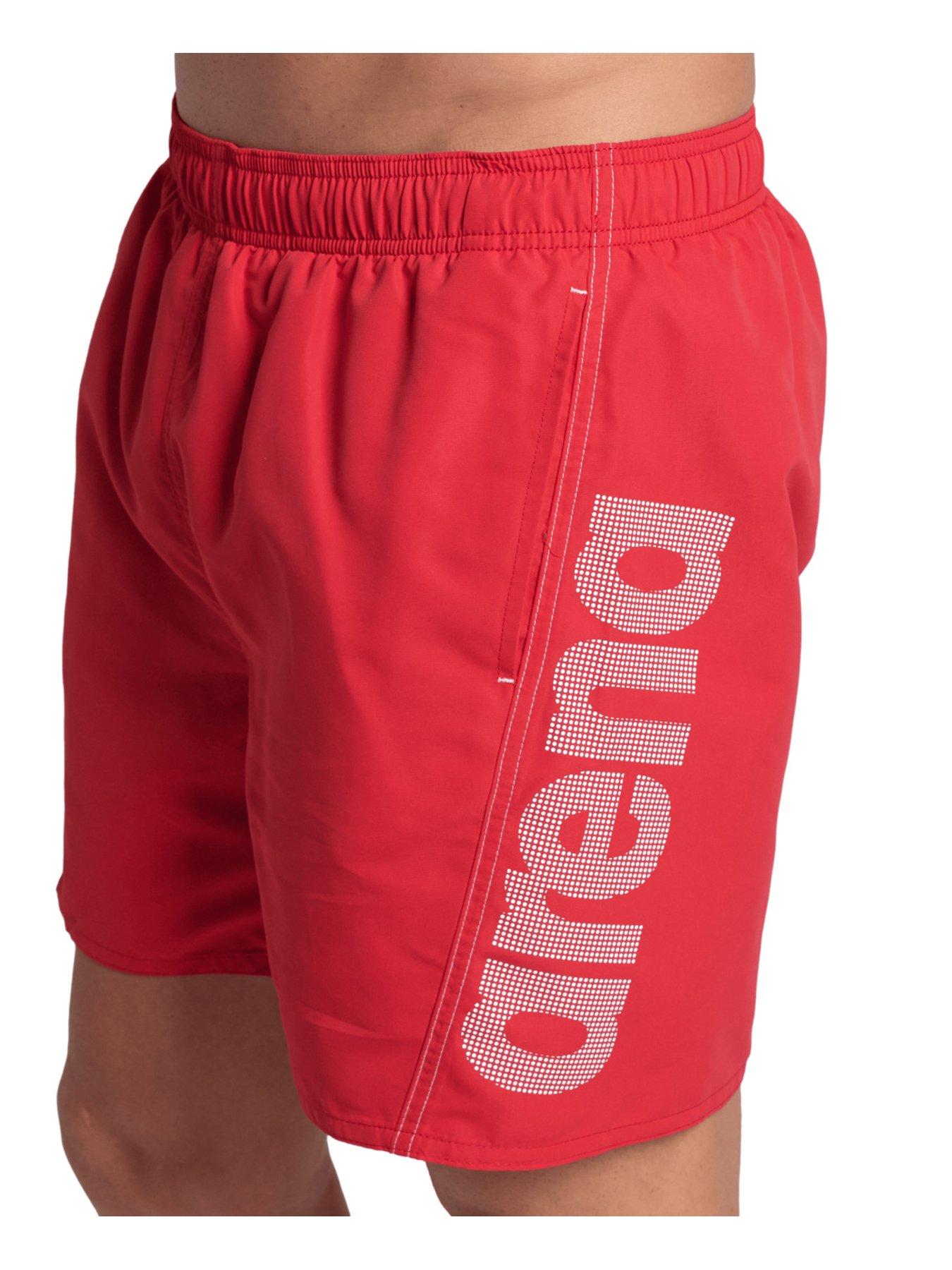 arena-mens-fundamentals-logo-swimshort-redwhitedetail