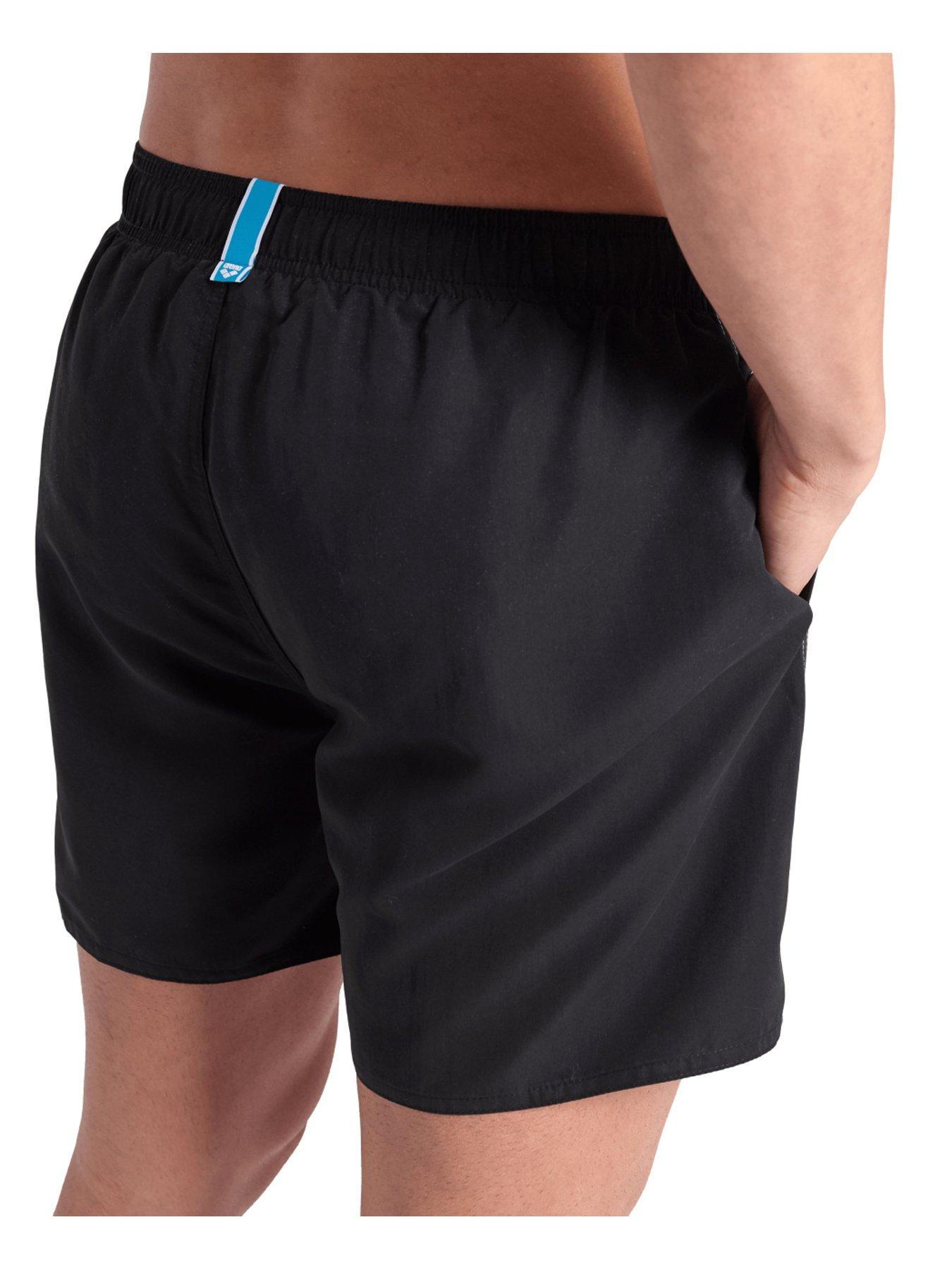 arena-mens-fundamentals-logo-swimshort-blackwhitedetail