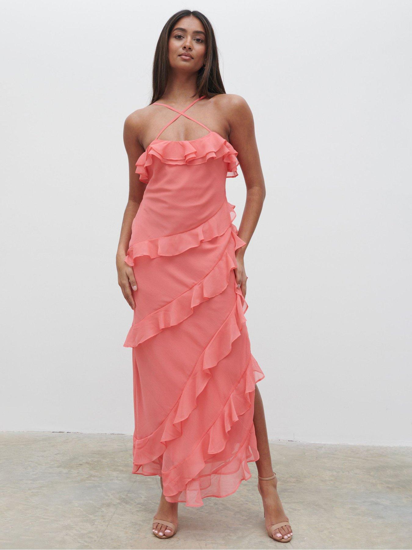 pretty-lavish-aryana-ruffle-midaxi-dress-coral