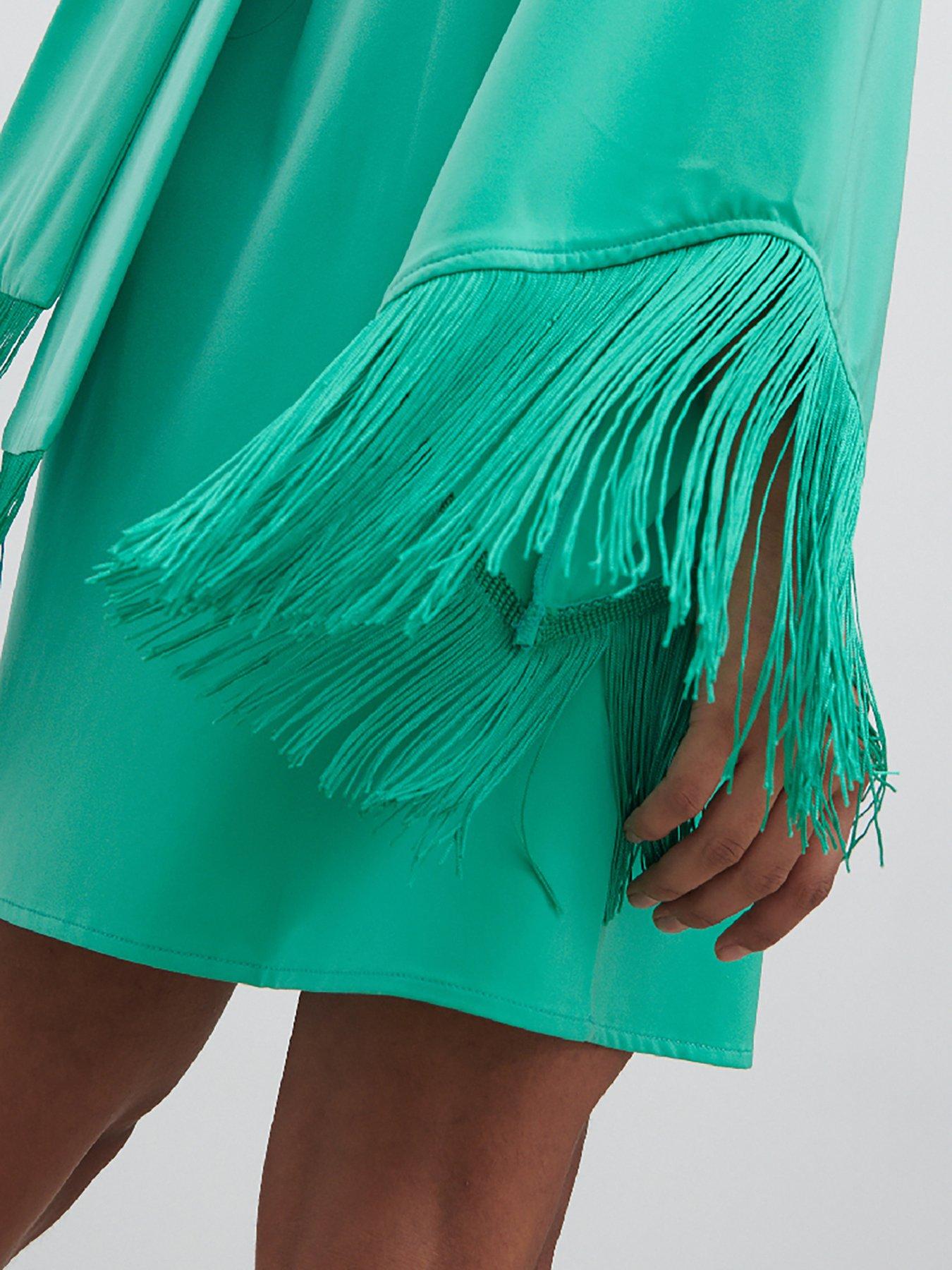 pretty-lavish-keely-one-shoulder-fringe-mini-dress-greendetail