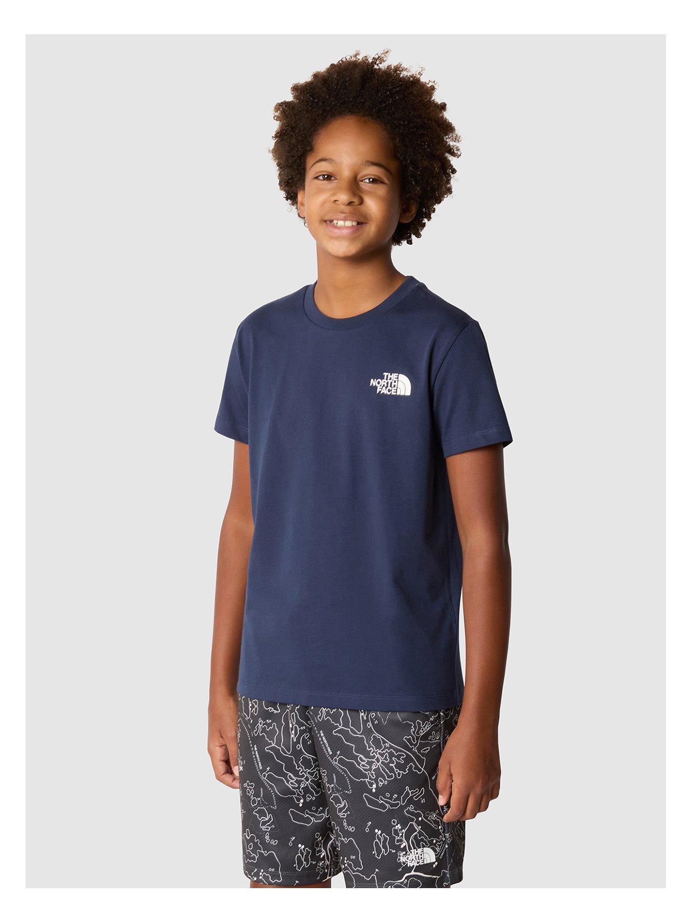 the-north-face-juniors-short-sleeve-simple-dome-tee-navyfront