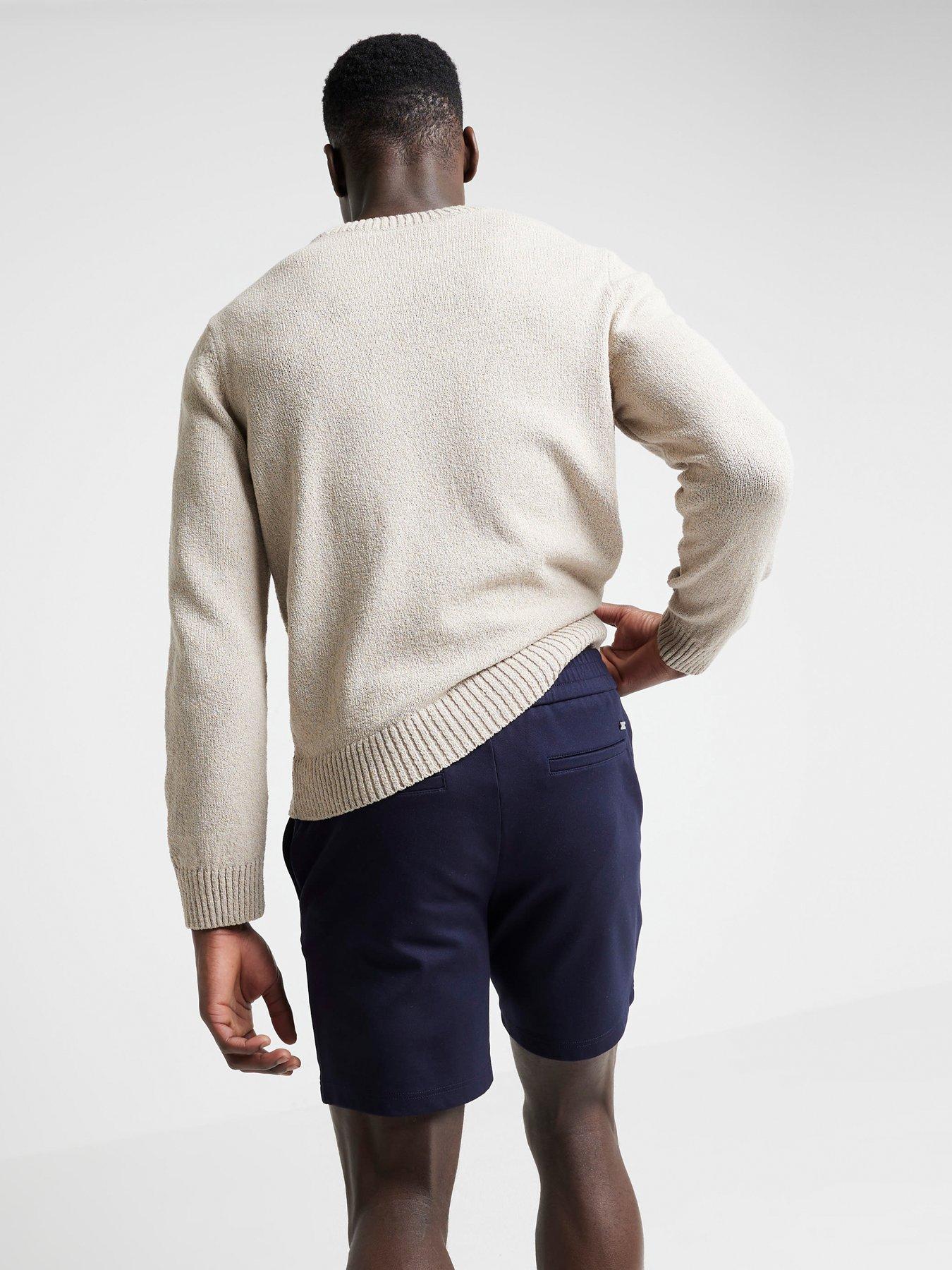 river-island-twill-pull-on-shorts-navystillFront