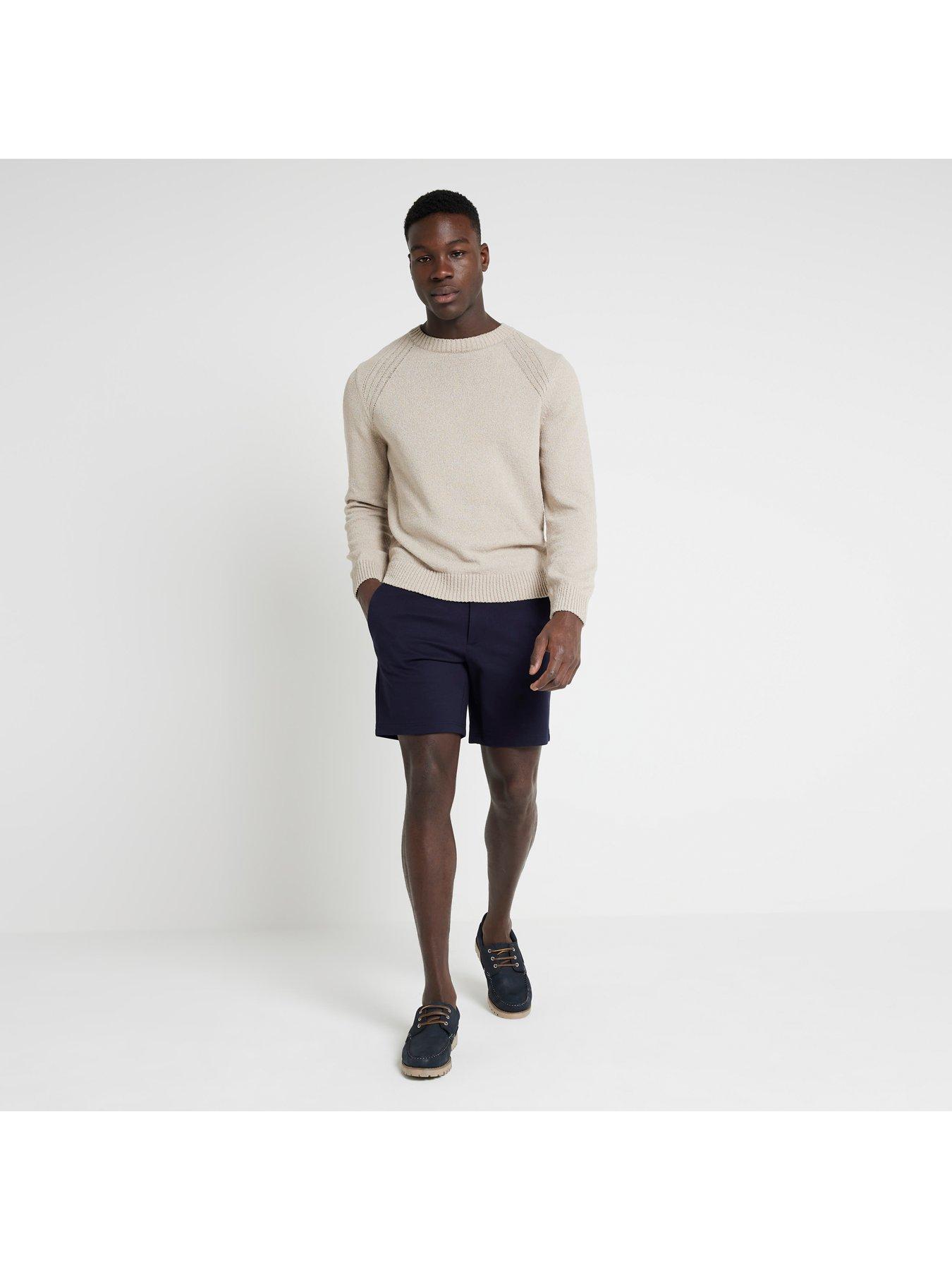 river-island-twill-pull-on-shorts-navyback