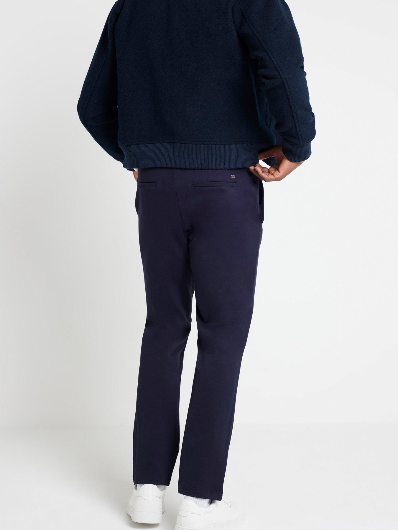 river-island-pull-on-twill-joggers-navystillFront