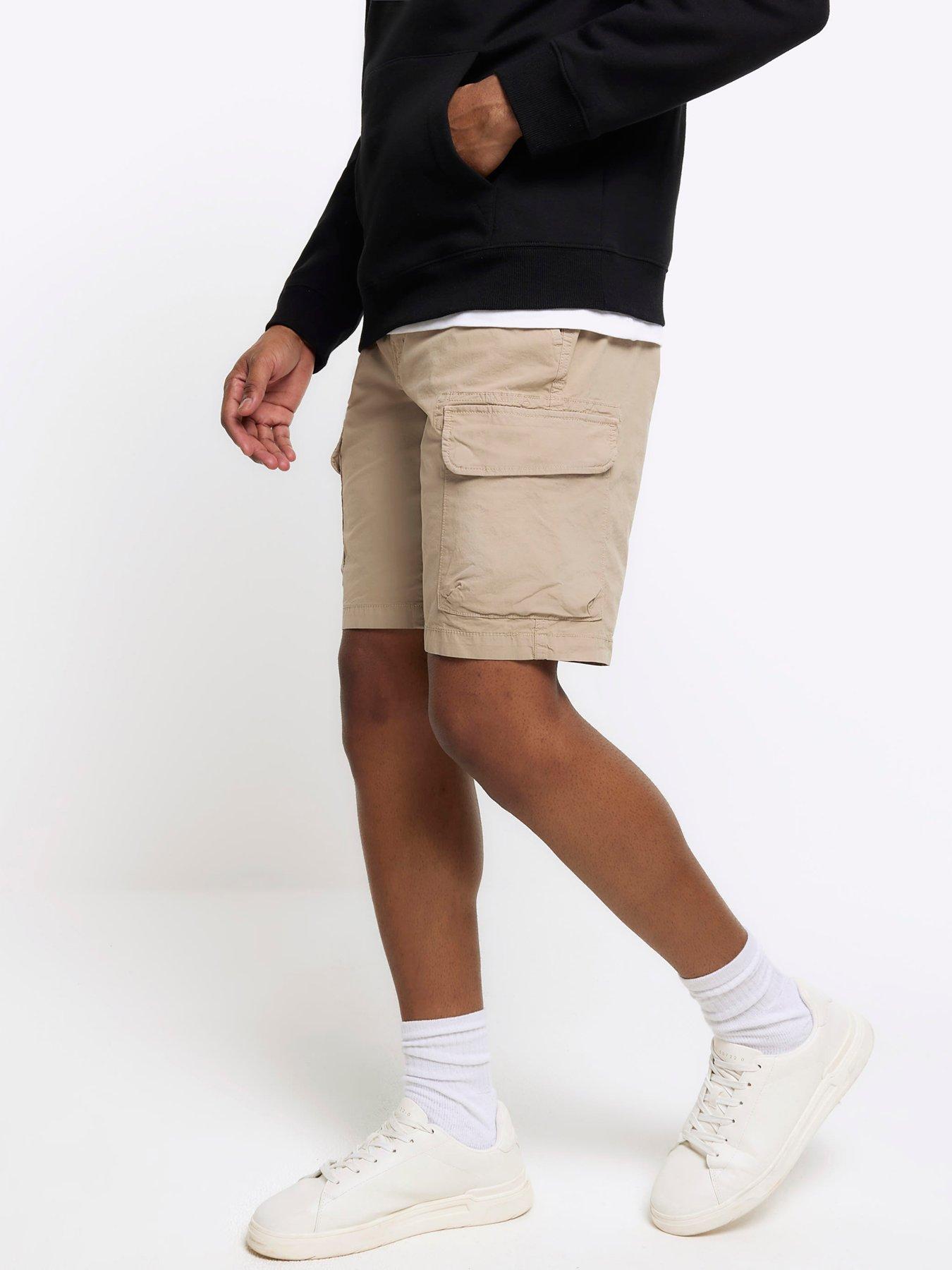 river-island-piero-cargo-shorts-natural