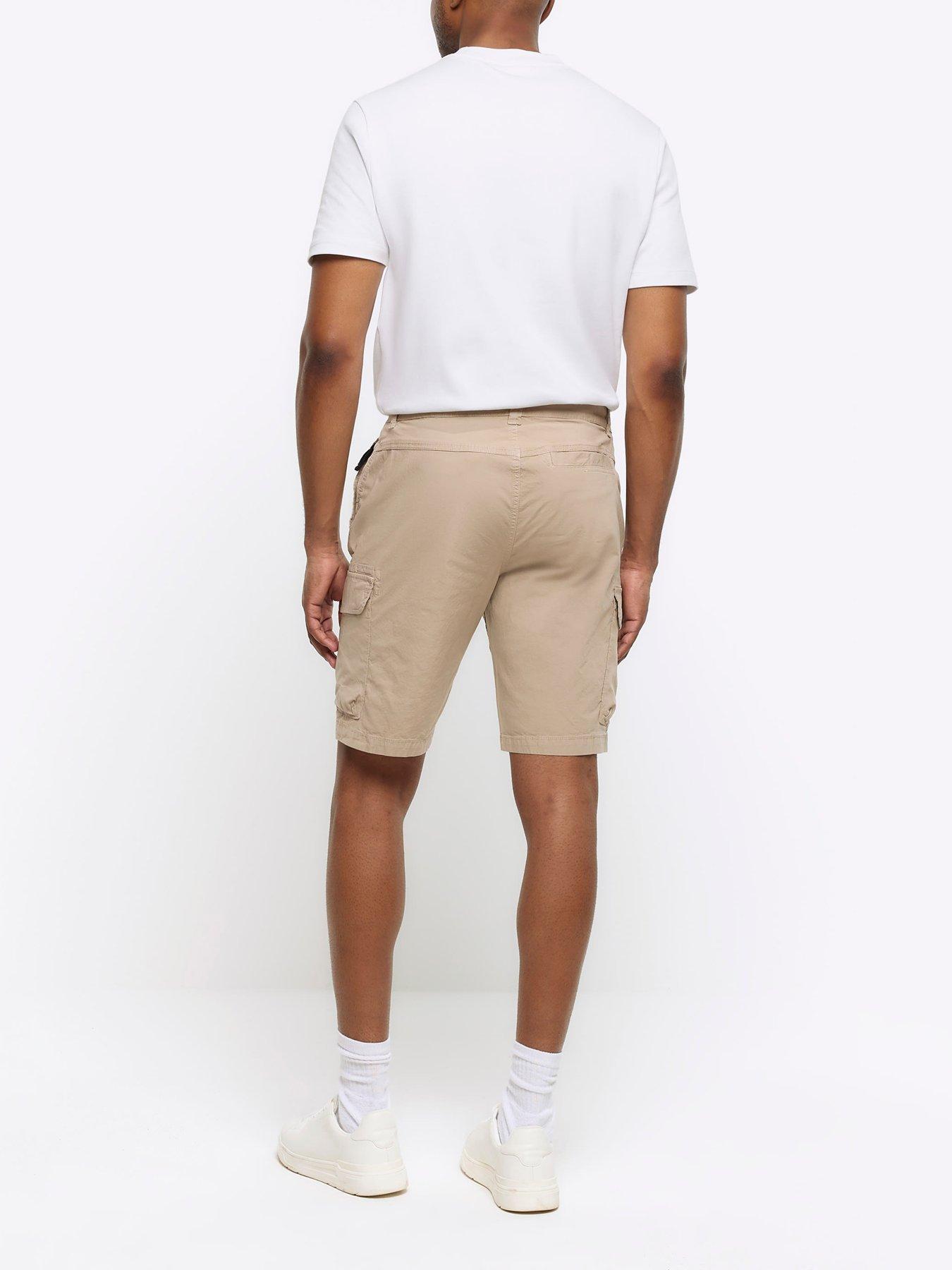 river-island-piero-cargo-shorts-naturalstillFront