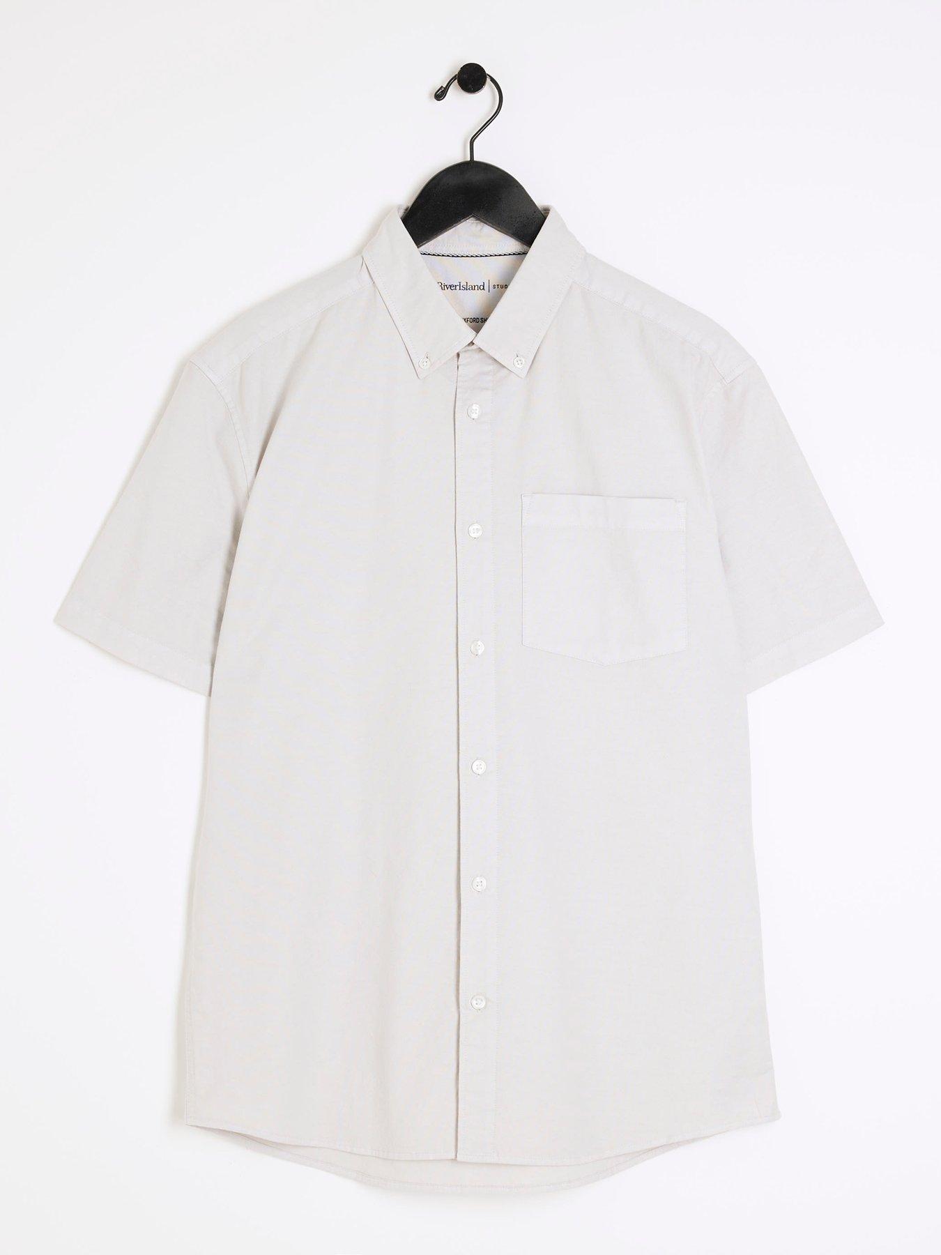 river-island-short-sleeve-laundered-oxford-shirt-greydetail