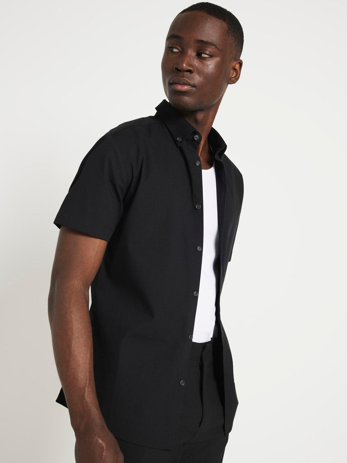 river-island-short-sleeve-textured-muscle-shirt-blackfront