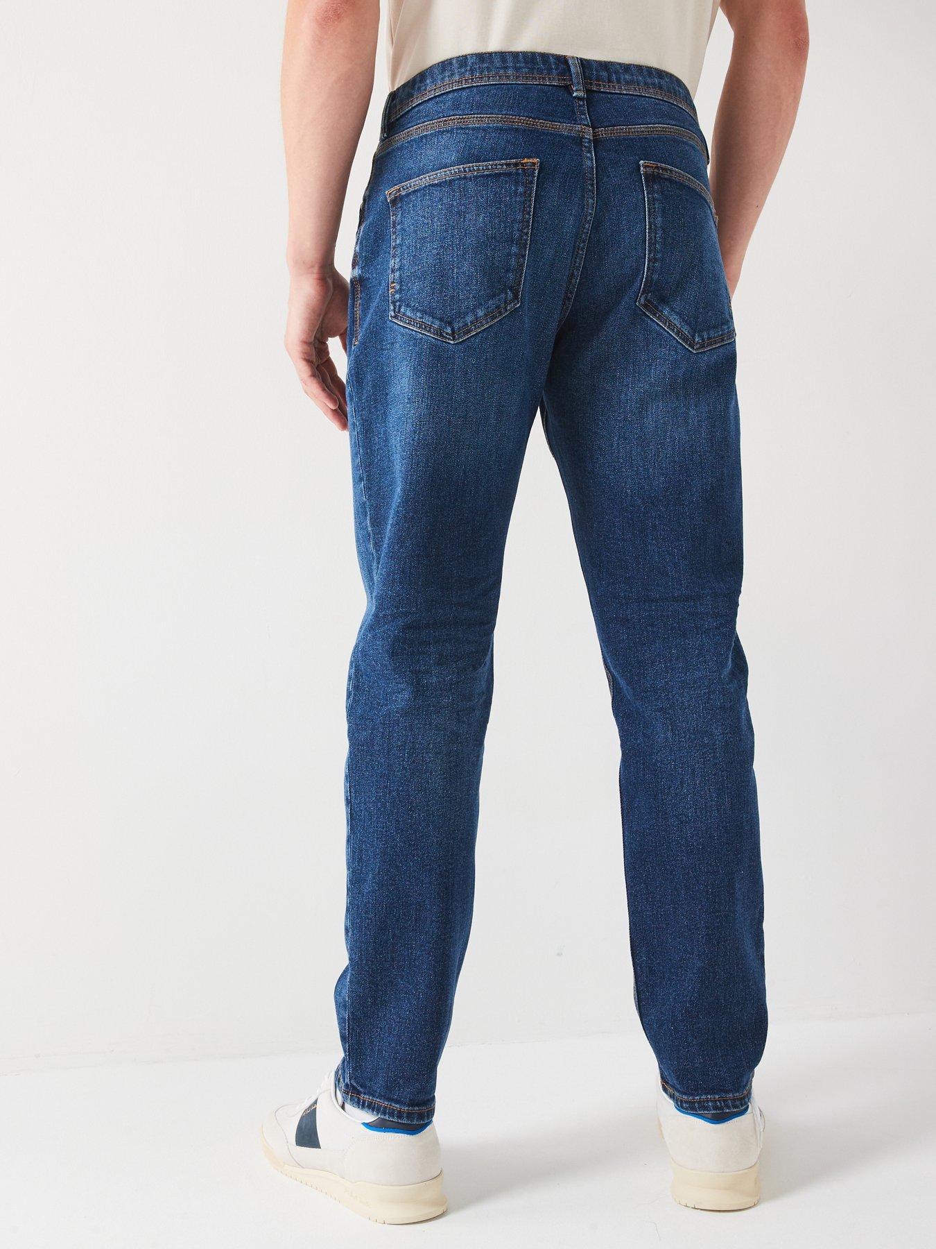 Image 2 of 6 of The Very Collection Straight Tapered Jean with Stretch - Mid Blue Wash