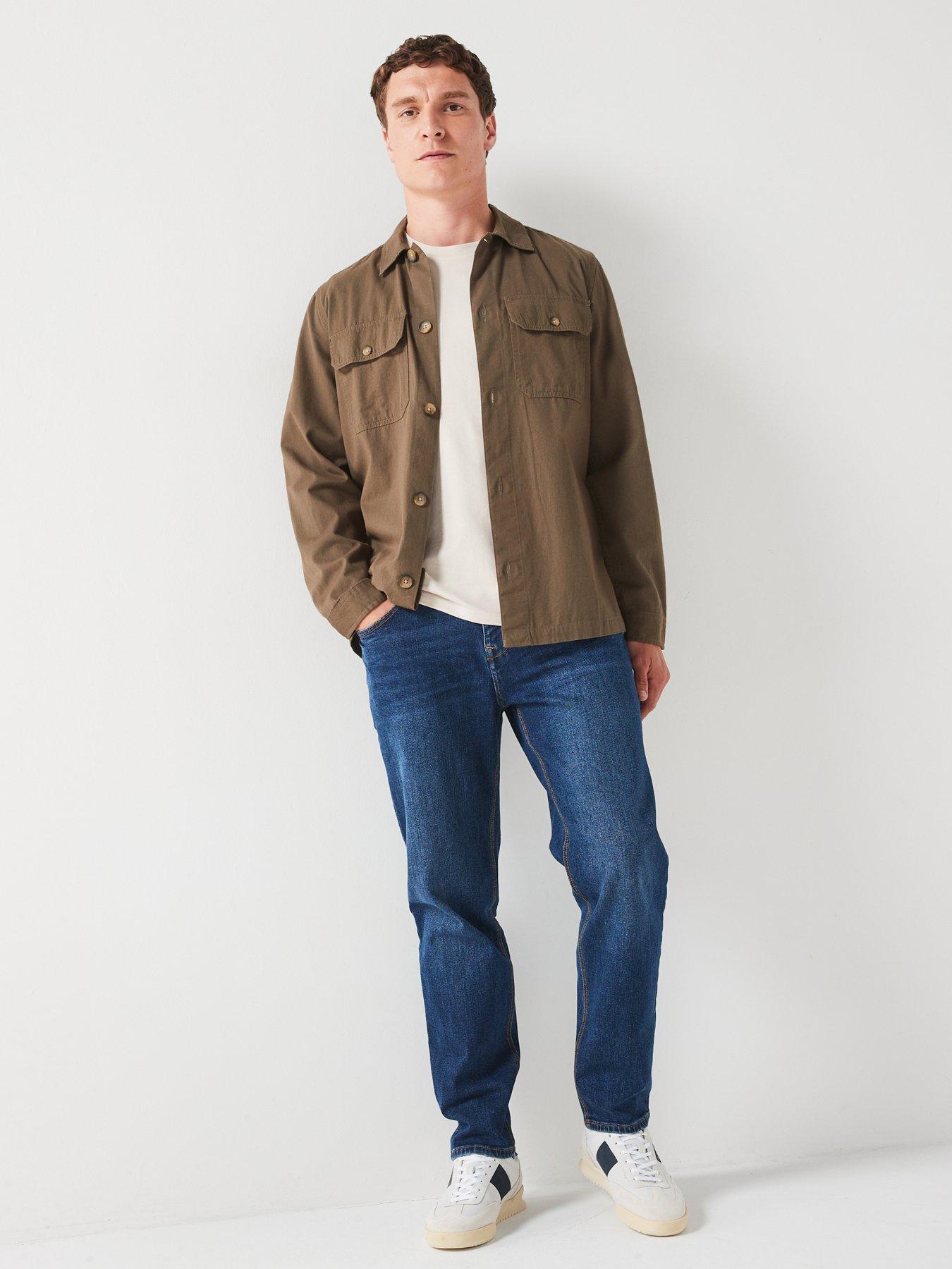 Image 3 of 6 of The Very Collection Straight Tapered Jean with Stretch - Mid Blue Wash