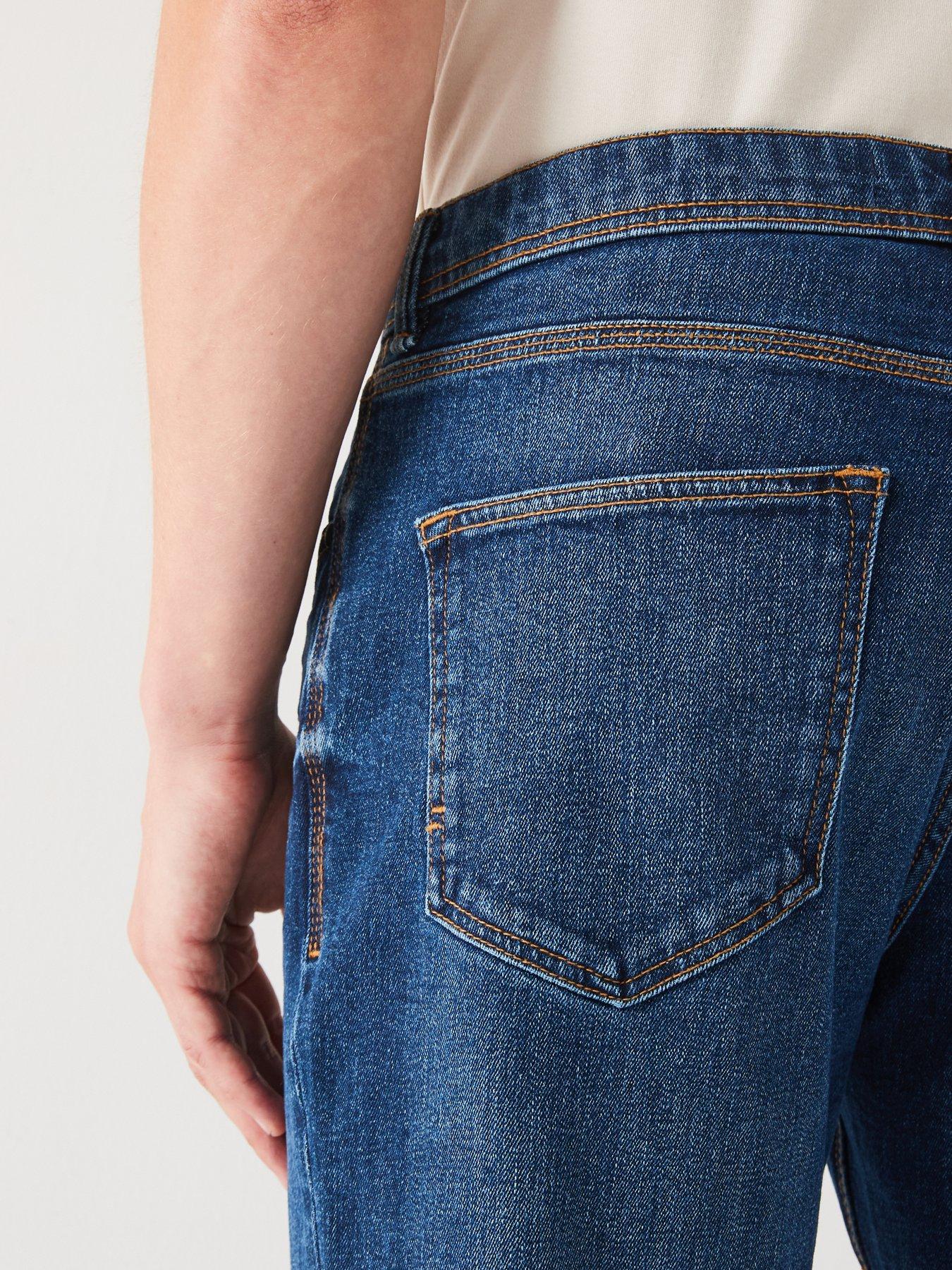 Image 5 of 6 of The Very Collection Straight Tapered Jean with Stretch - Mid Blue Wash