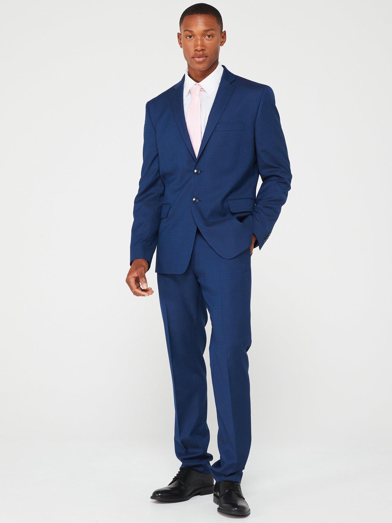 very-man-slim-fit-grid-check-suit-trouser-navyoutfit