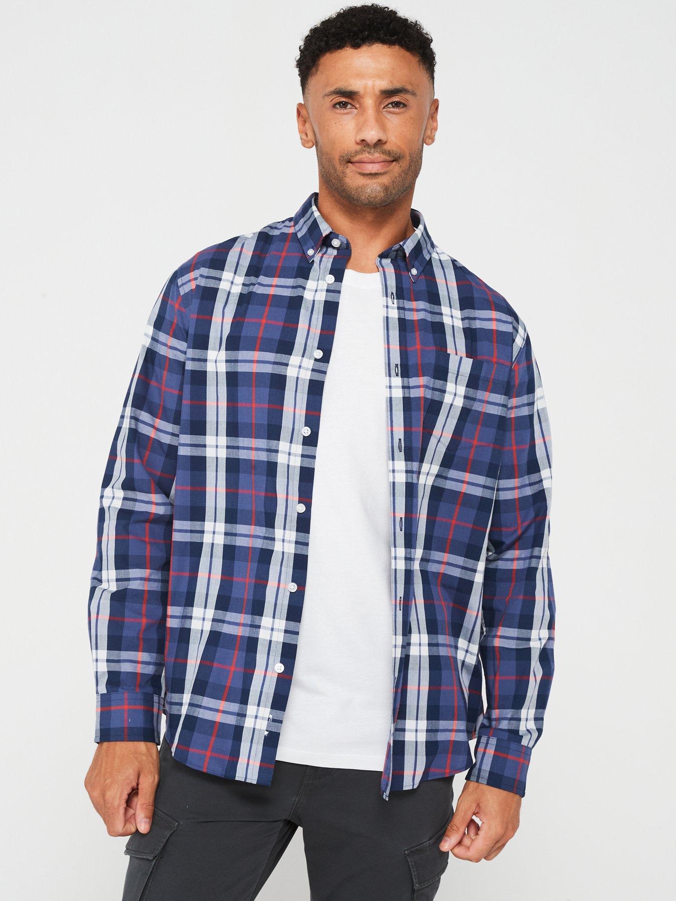 very-man-long-sleeve-check-shirt-blue