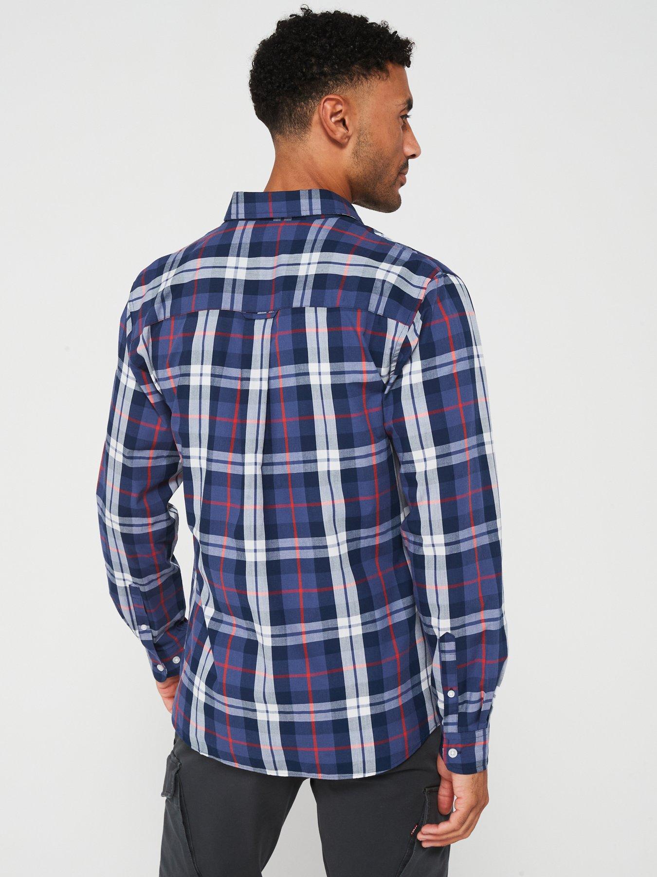 very-man-long-sleeve-check-shirt-navystillFront