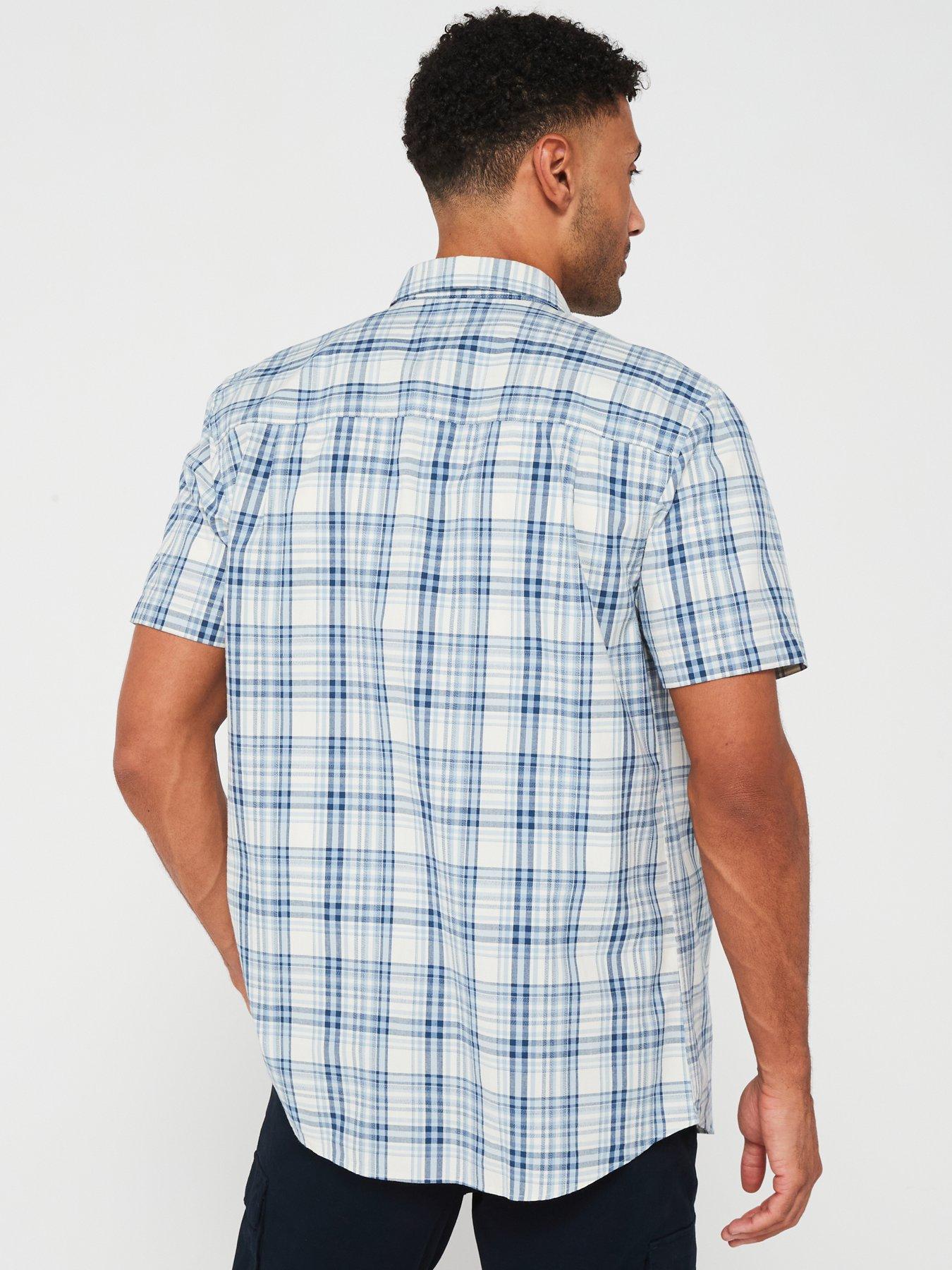 very-man-short-sleeve-check-shirt-bluestillFront