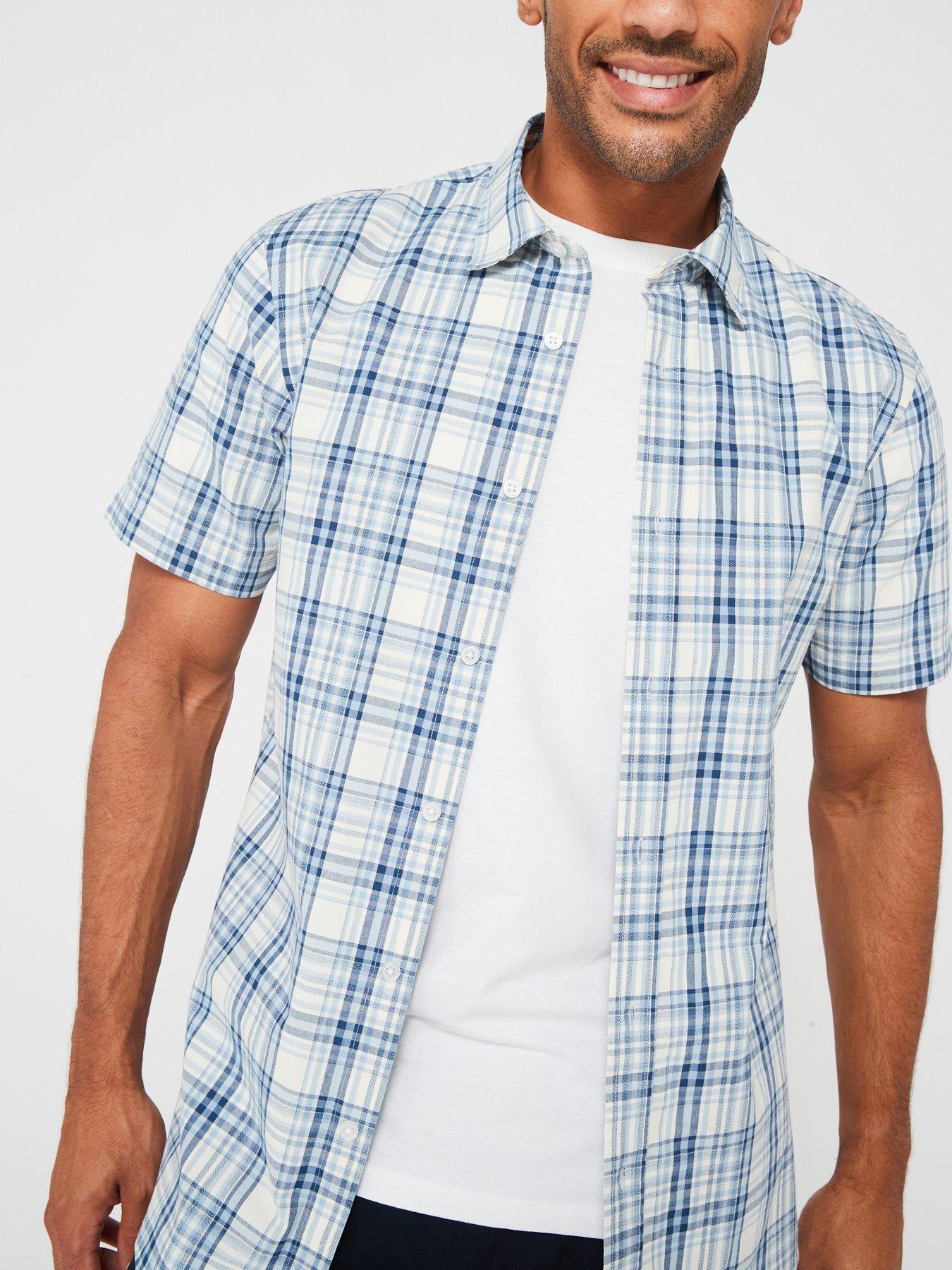 very-man-short-sleeve-check-shirt-bluedetail