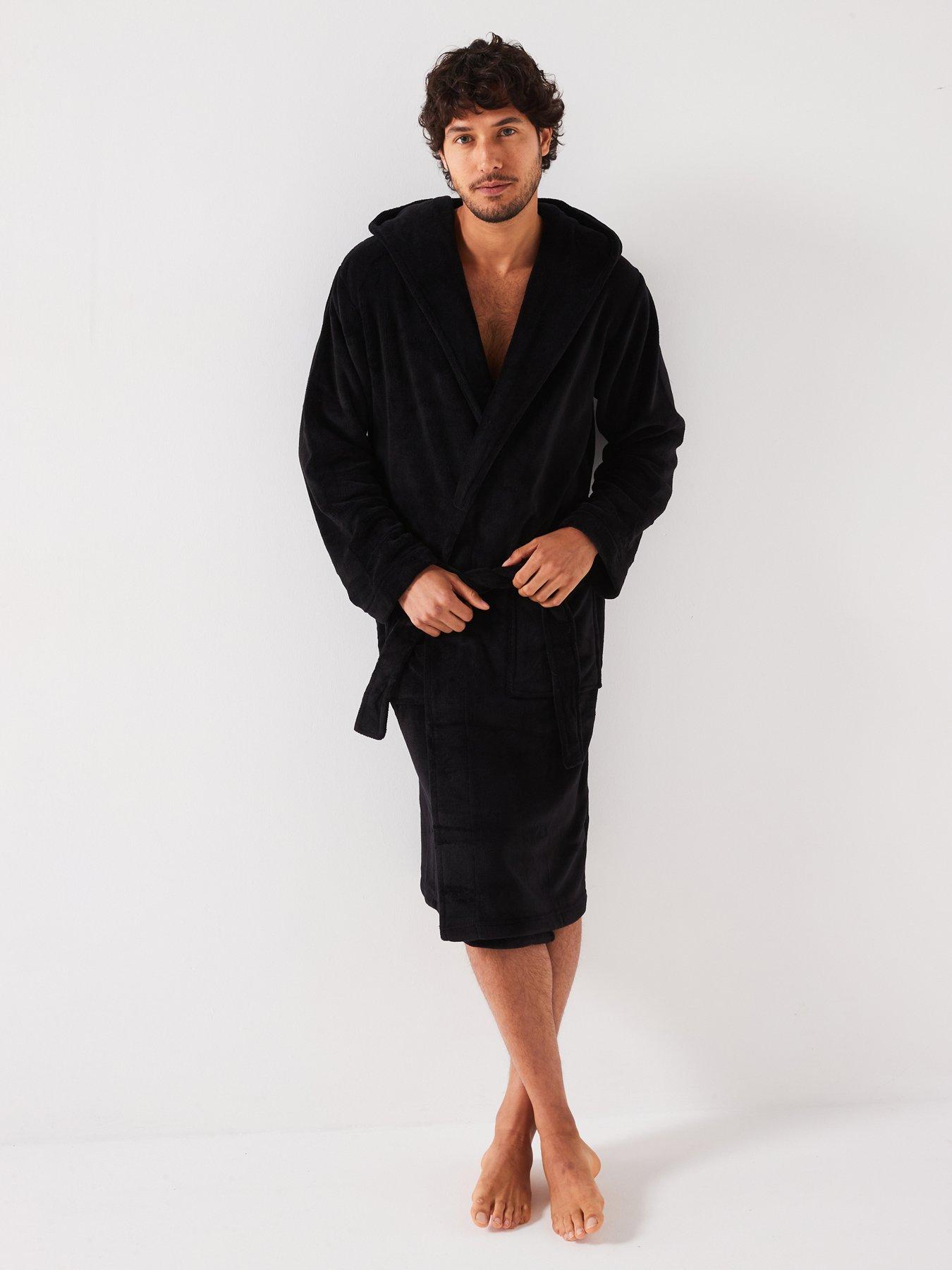 very-man-supersoft-hooded-dressing-gownnbsp--black