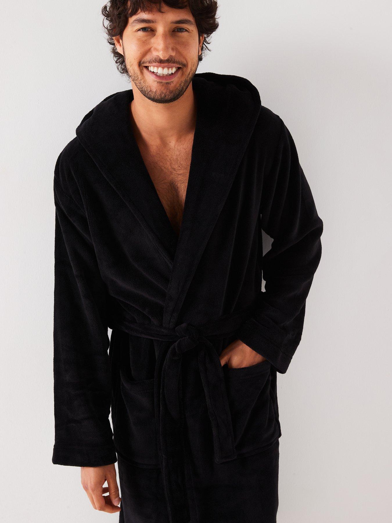 the-very-collection-supersoft-hooded-dressing-gownnbsp--blackback