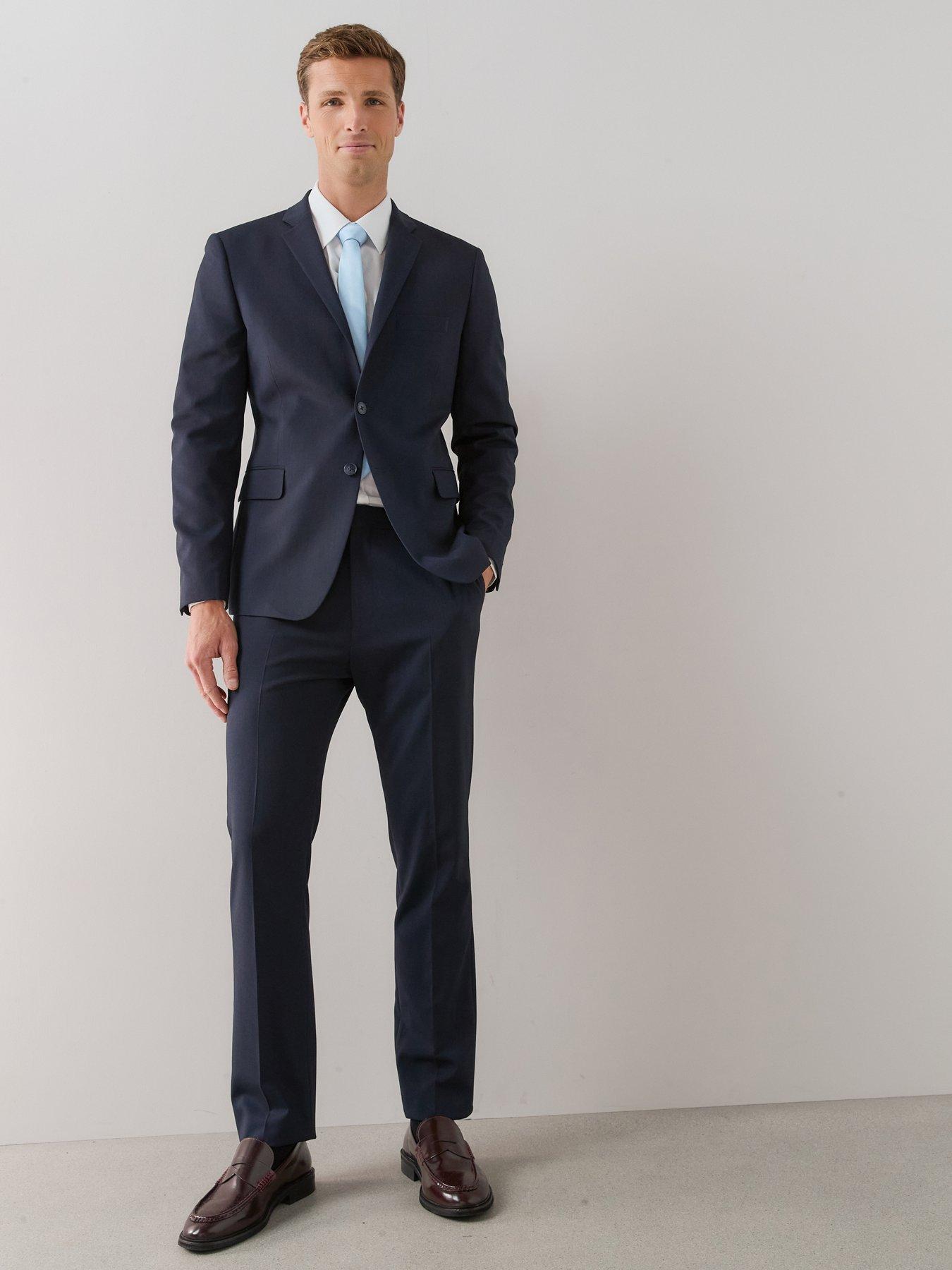 Image 1 of 5 of The Very Collection Slim Suit Trousers - Navy