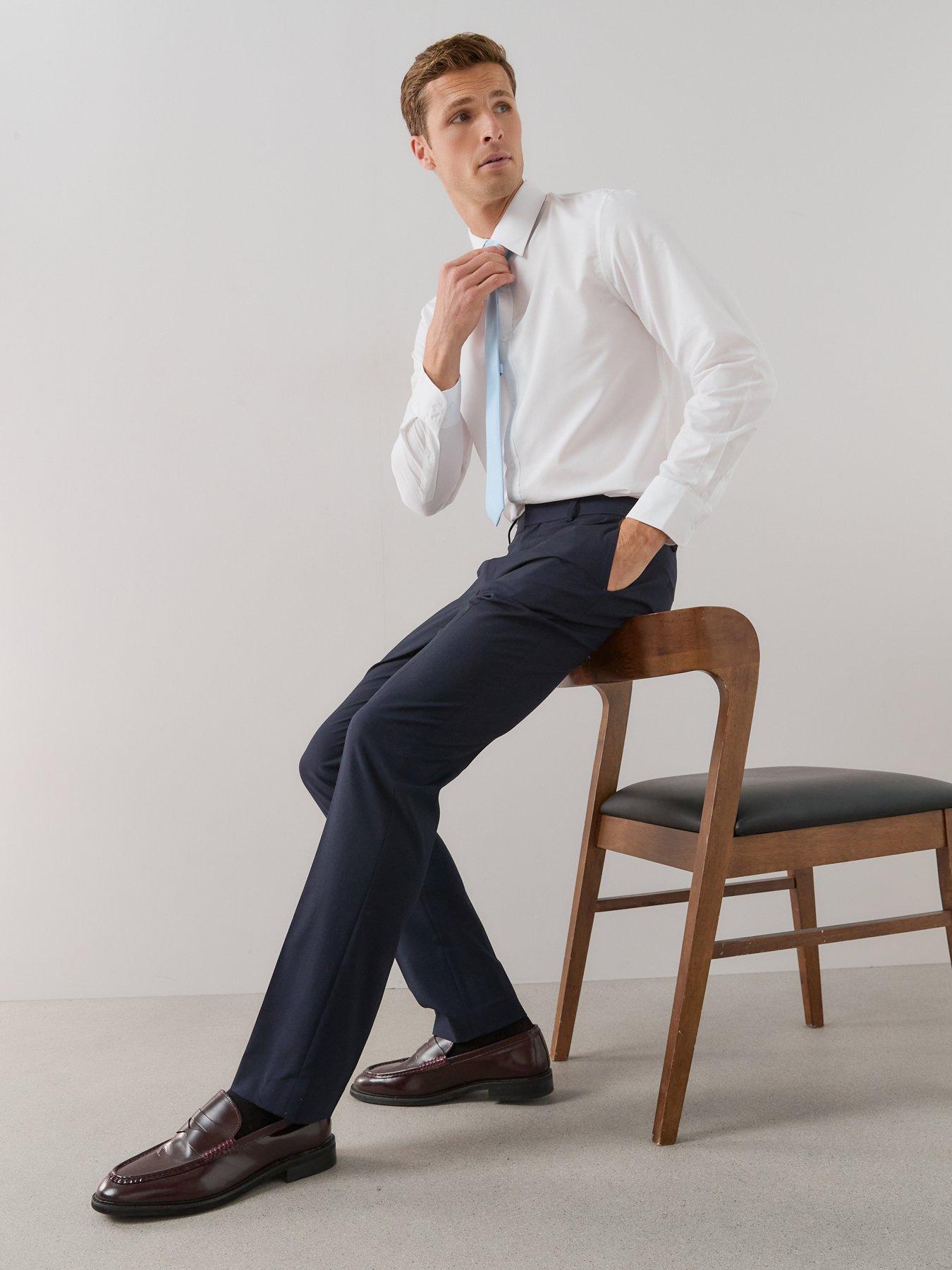 Image 3 of 5 of The Very Collection Slim Suit Trousers - Navy