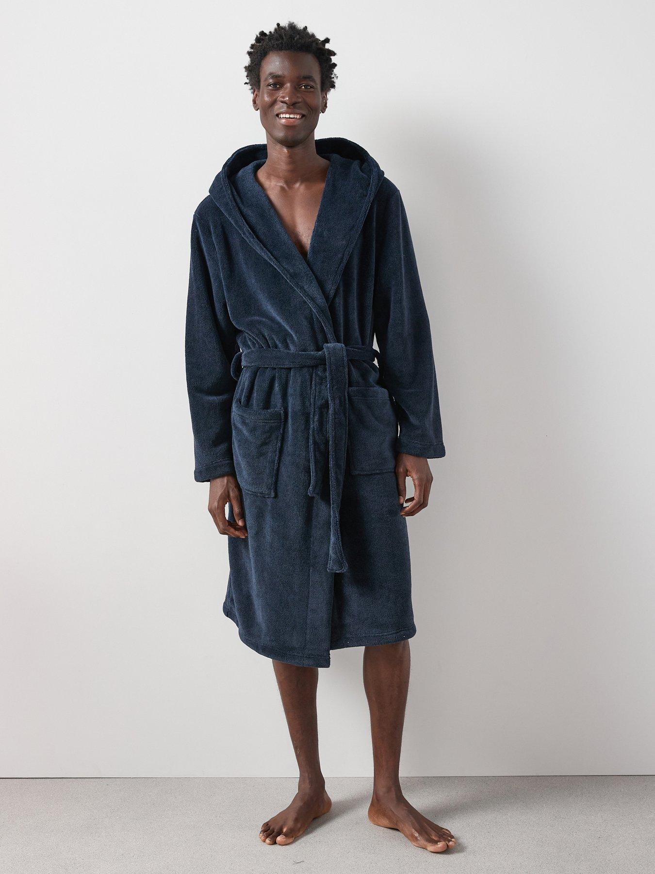 Image 3 of 6 of The Very Collection Supersoft Hooded&nbsp;Dressing Gown - Navy