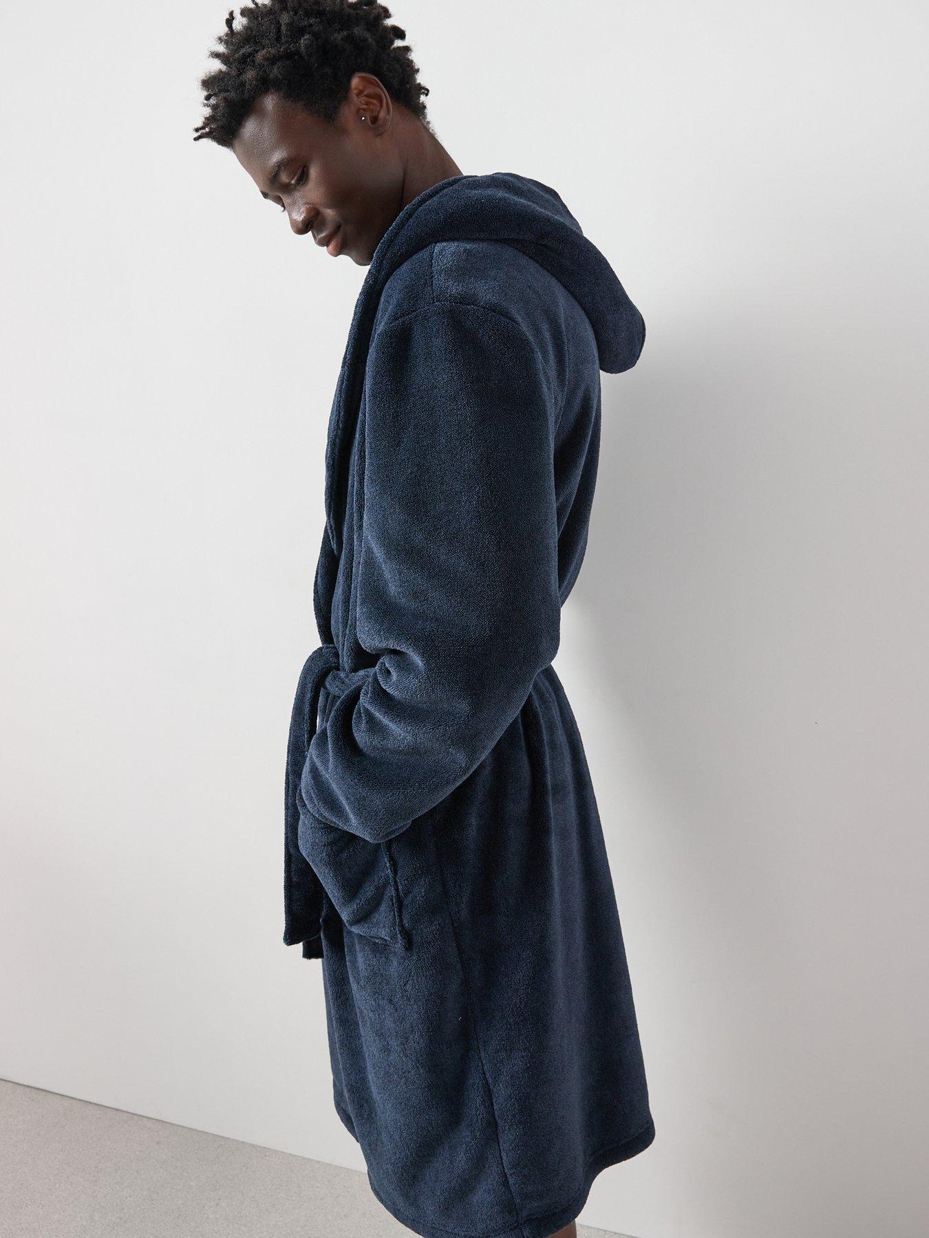 Image 5 of 6 of The Very Collection Supersoft Hooded&nbsp;Dressing Gown - Navy