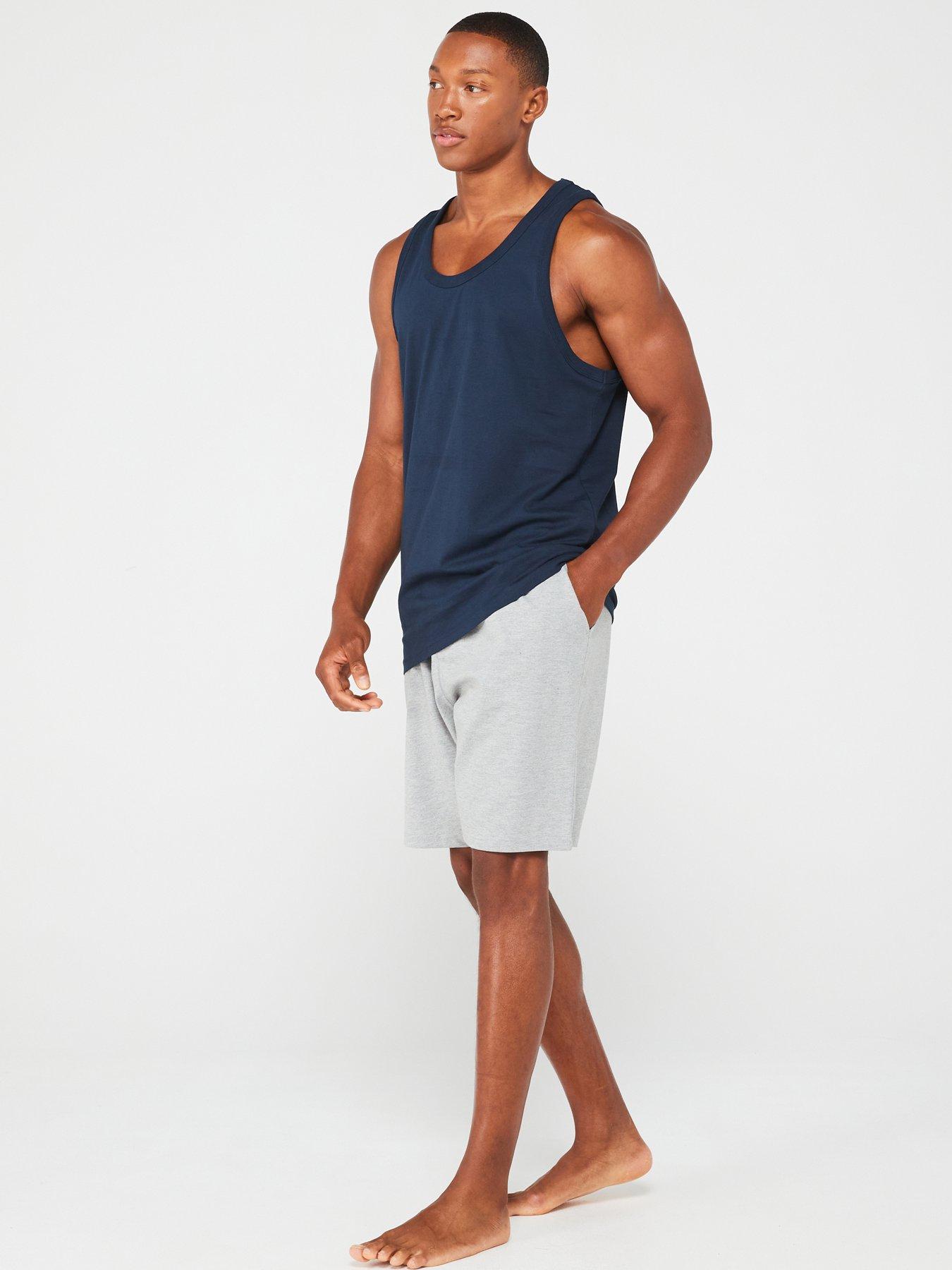 everyday-vest-and-short-pj-set-navygrey-marl