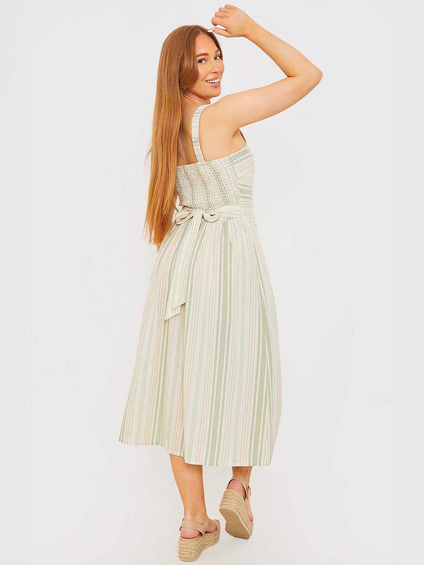 in-the-style-stacey-solomon-tie-back-midi-dress-greenoutfit