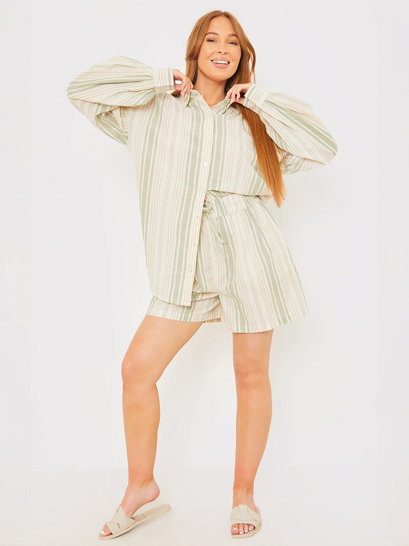 in-the-style-stacey-solomon-stripe-shirt-co-ord-greenback