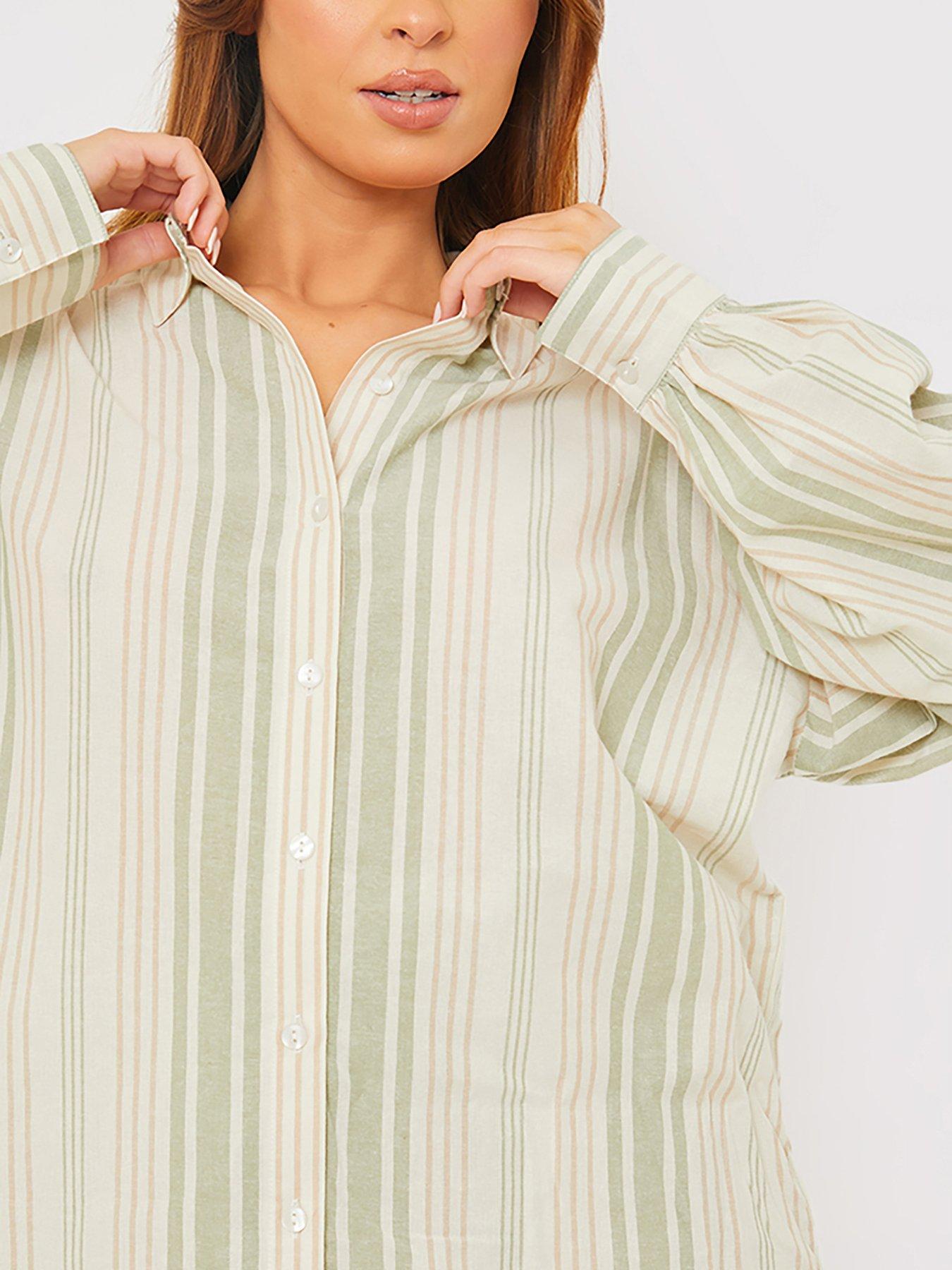 in-the-style-stacey-solomon-stripe-shirt-co-ord-greendetail