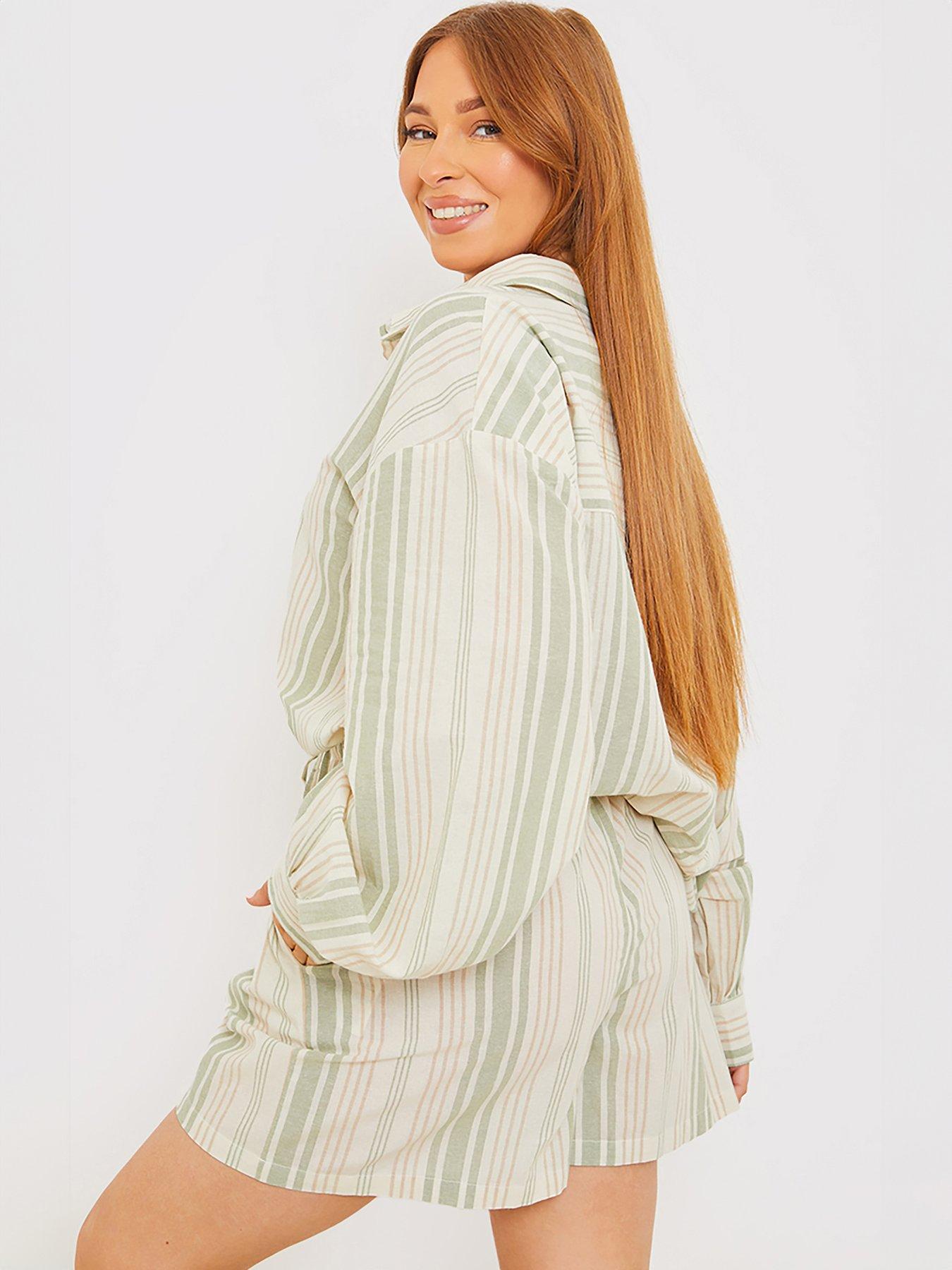 in-the-style-stacey-solomon-stripe-short-co-ord-greenoutfit