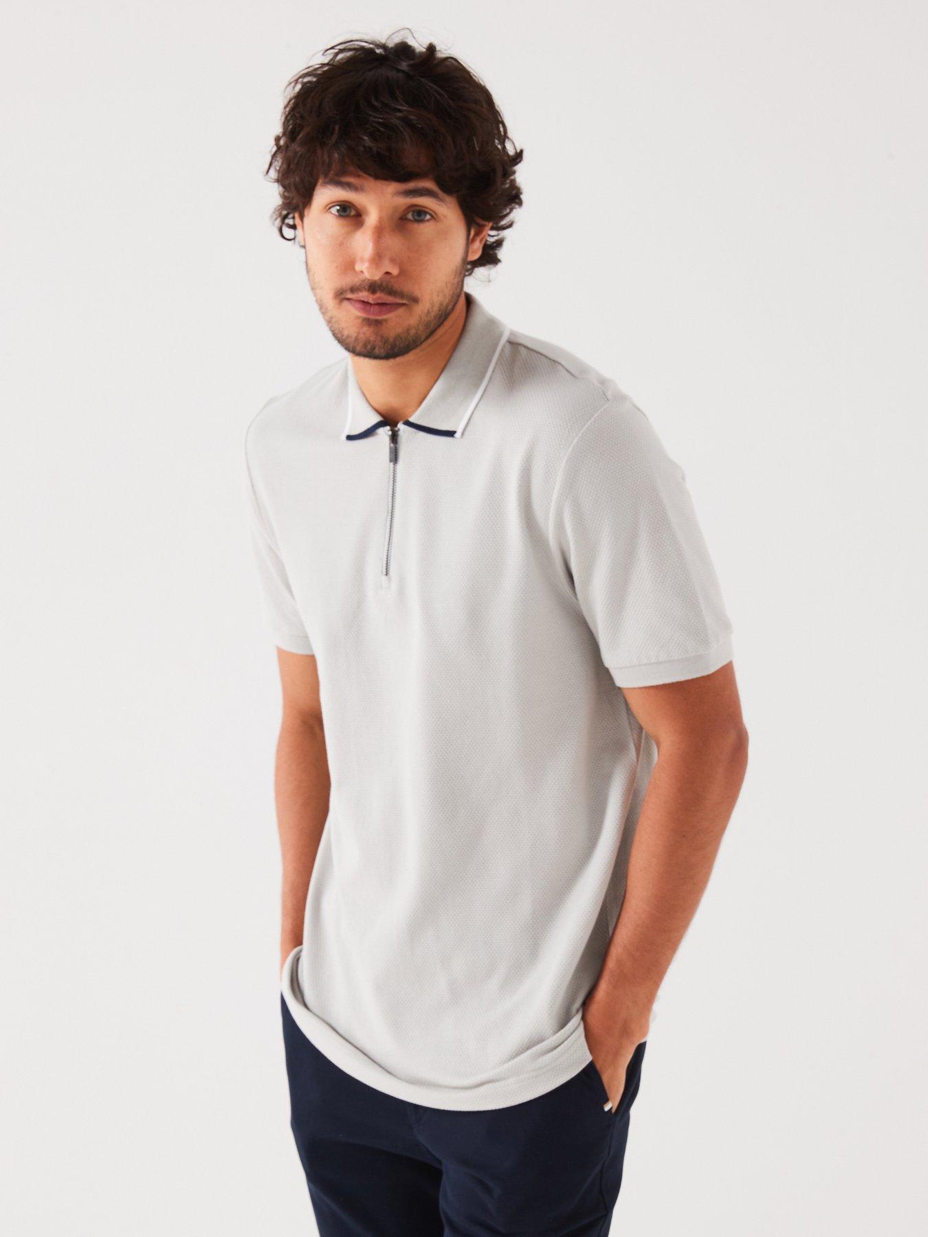 very-man-textured-zip-polo-shirtnbsp--grey