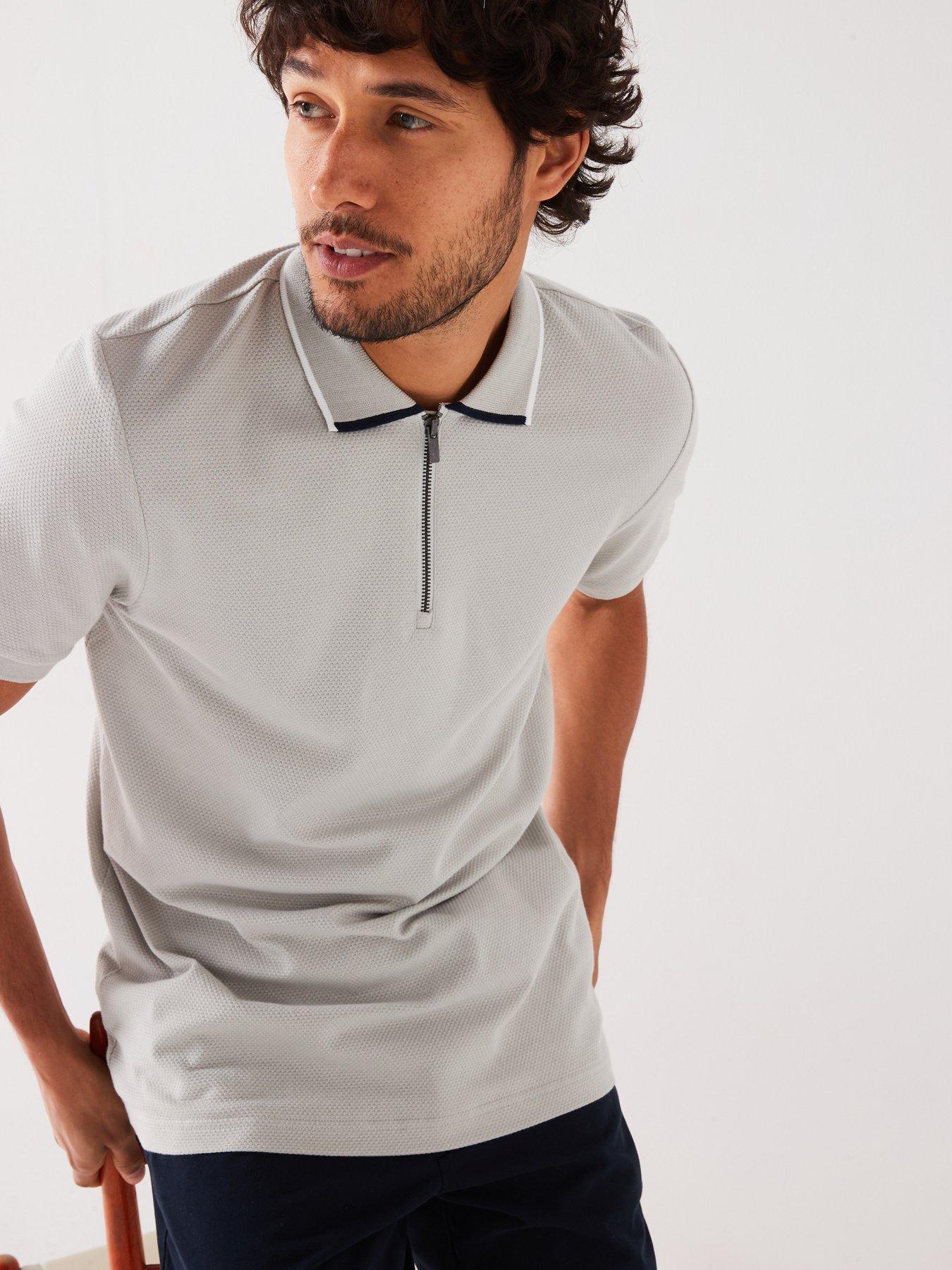 very-man-textured-zip-polo-shirtnbsp--greydetail