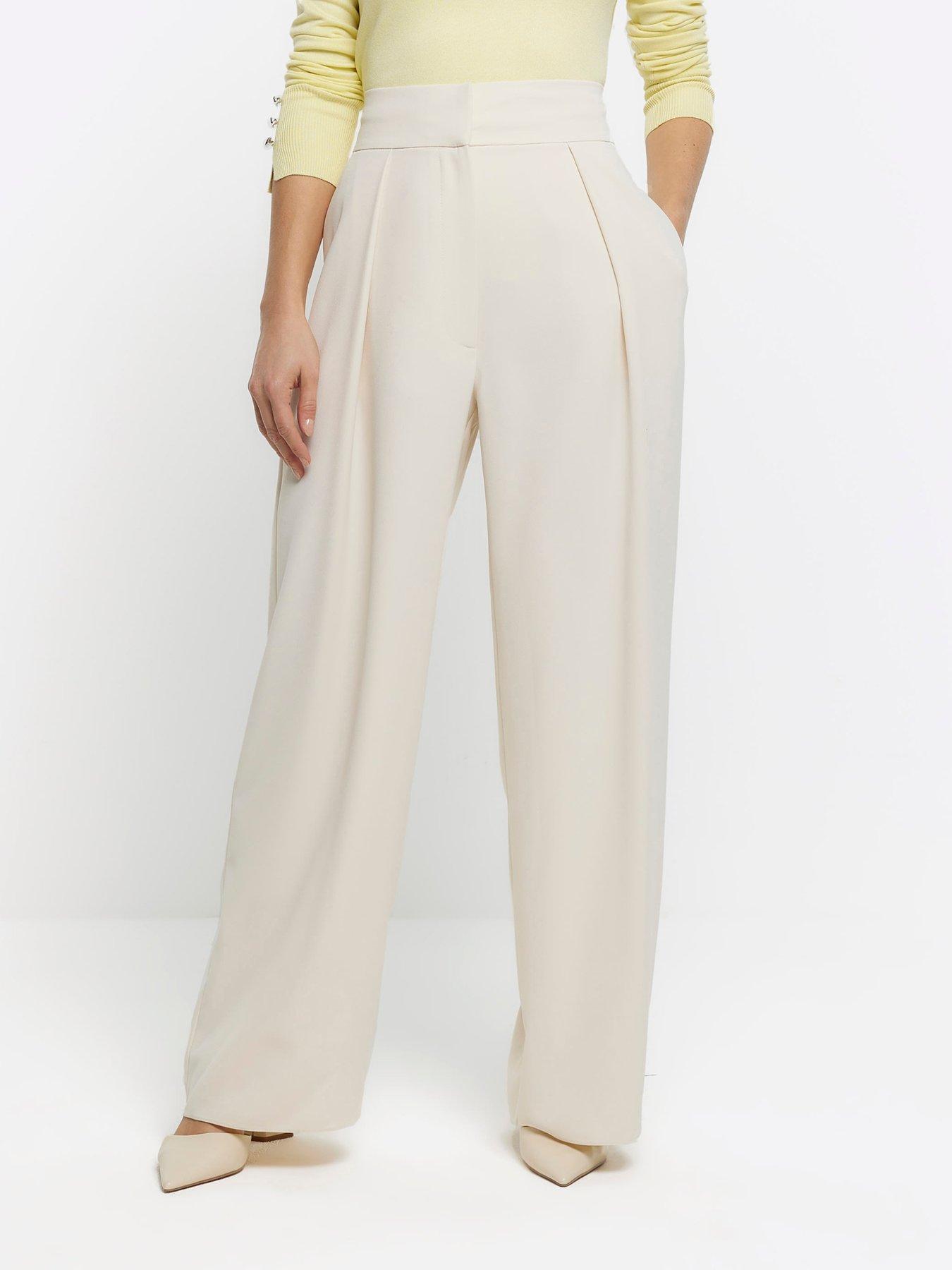 river-island-pleatednbspwide-leg-trouser-cream