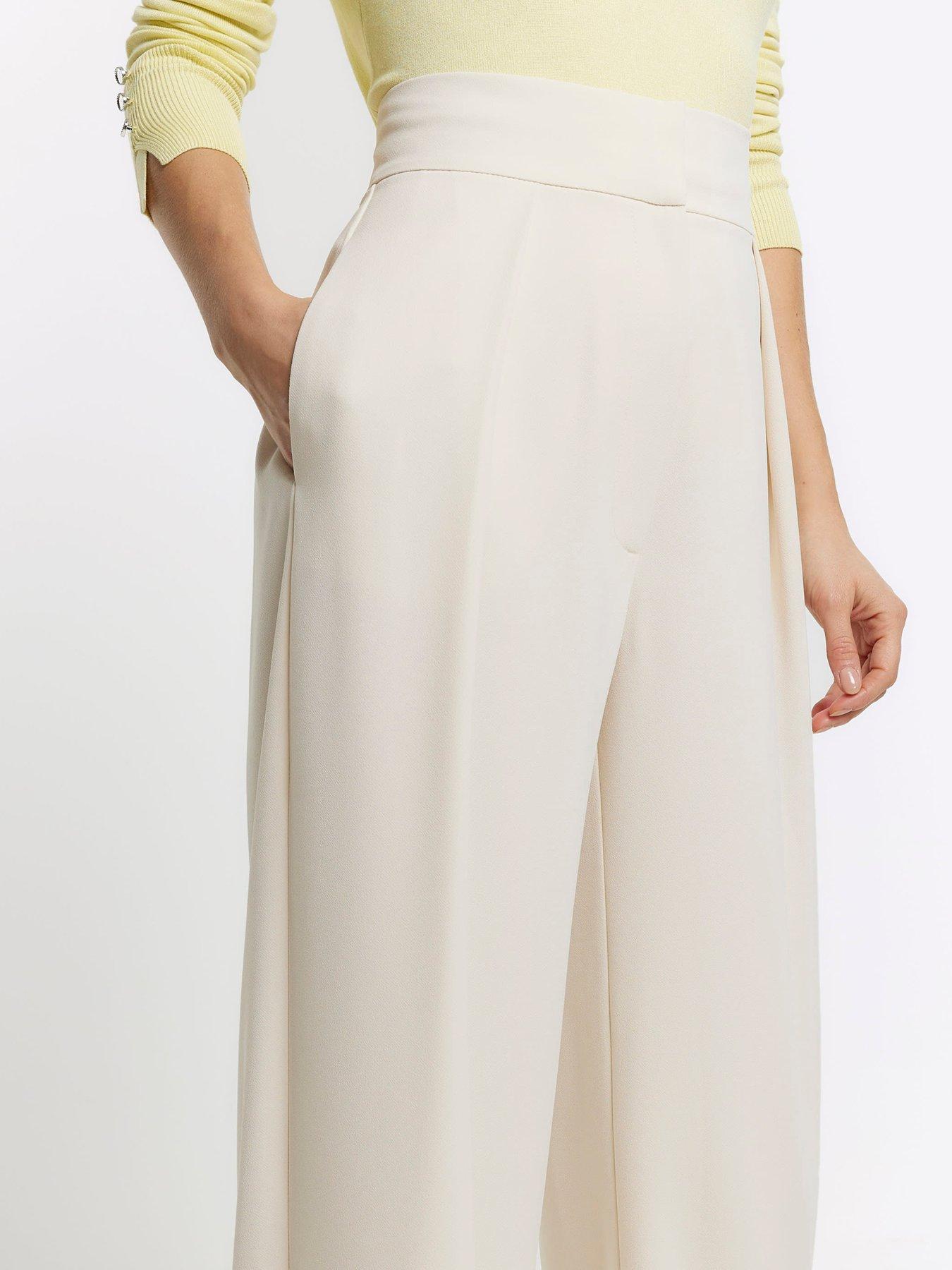 river-island-pleatednbspwide-leg-trouser-creamoutfit