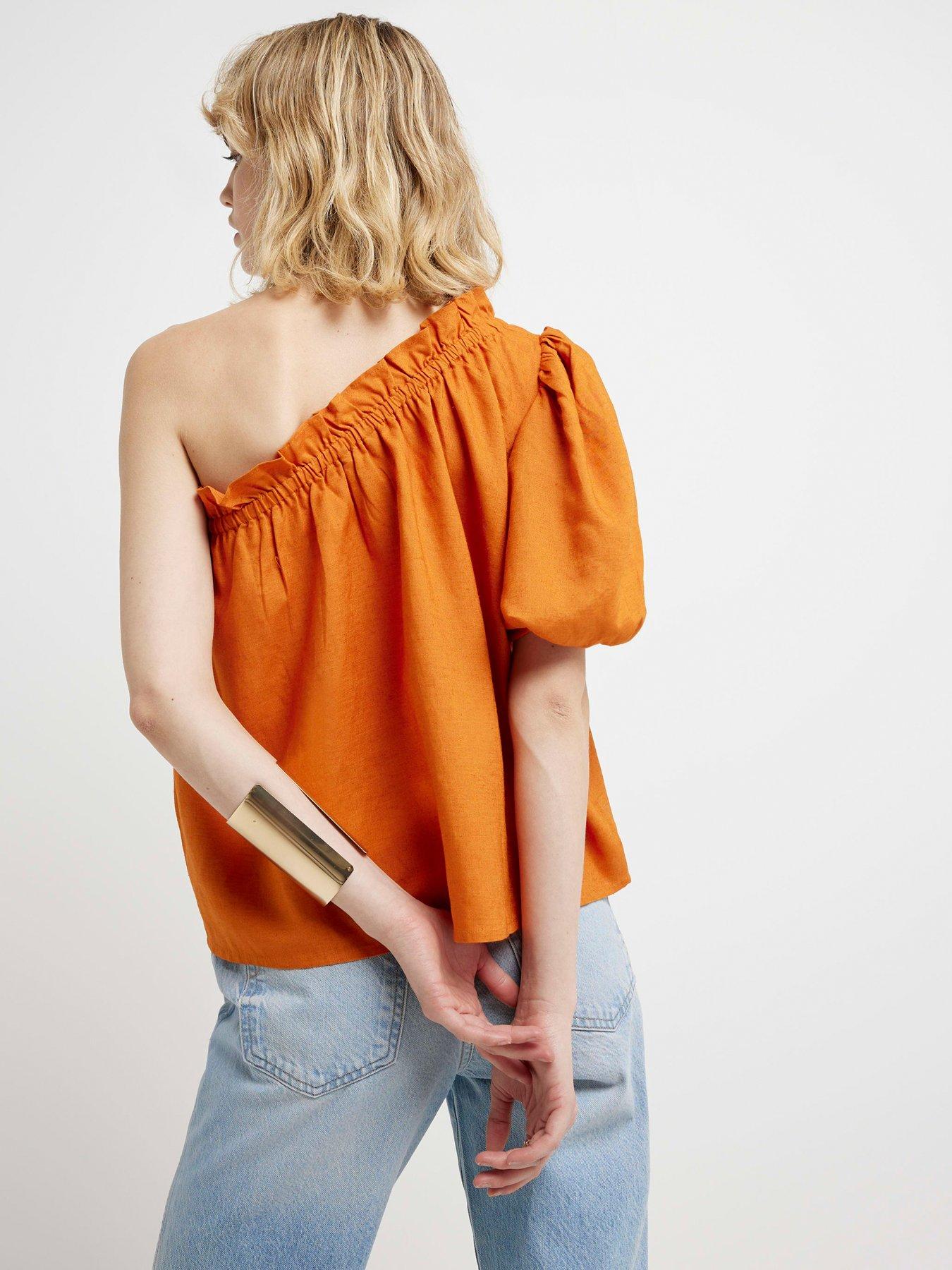 river-island-linen-one-shoulder-top-ruststillFront