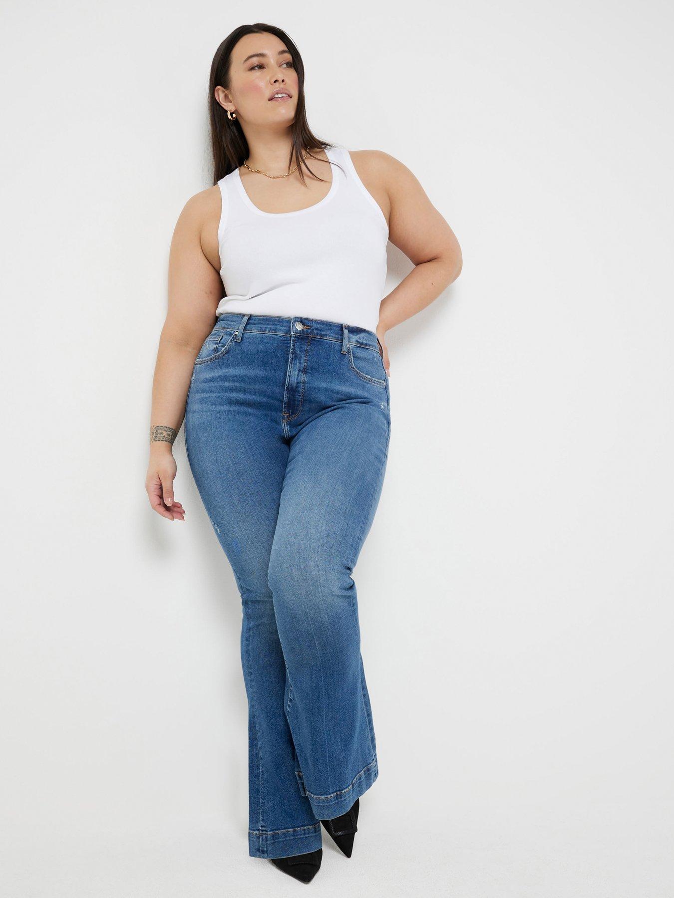 River Island Tummy Hold Flare - Dark Denim