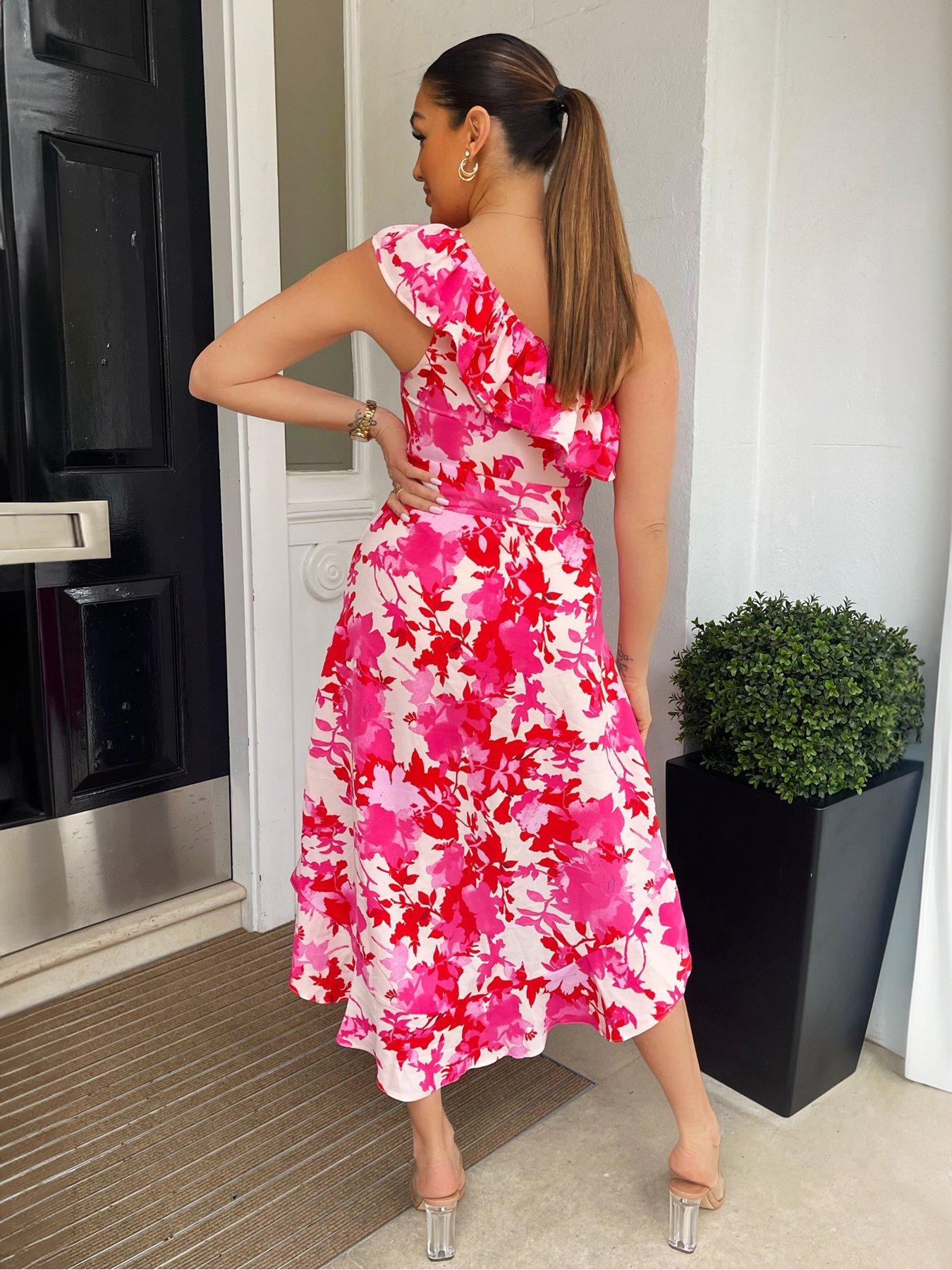 ax-paris-one-shoulder-frill-detail-dipped-hem-dress-pink-floralstillFront