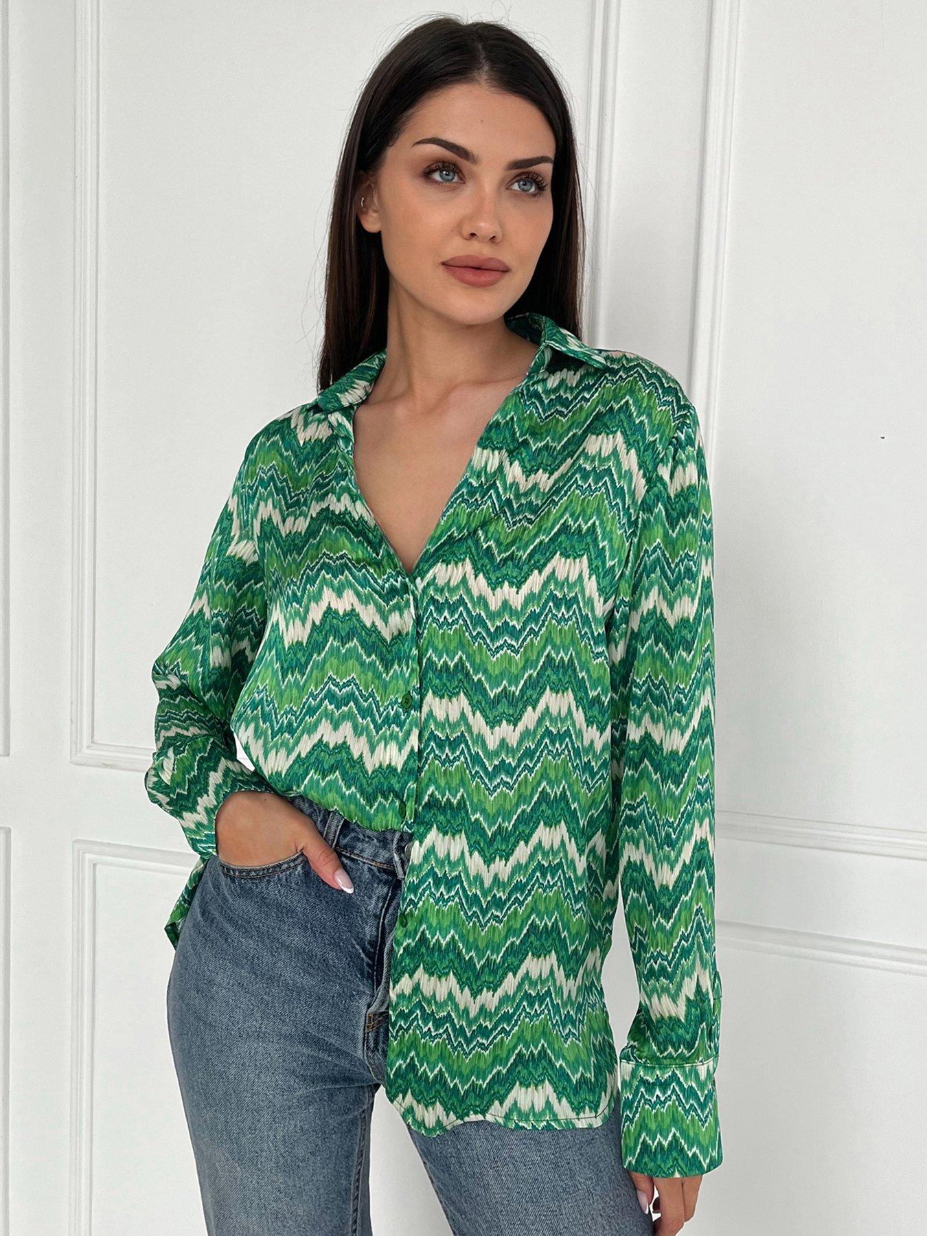 ax-paris-abstract-printed-long-sleeve-shirt-greenoutfit