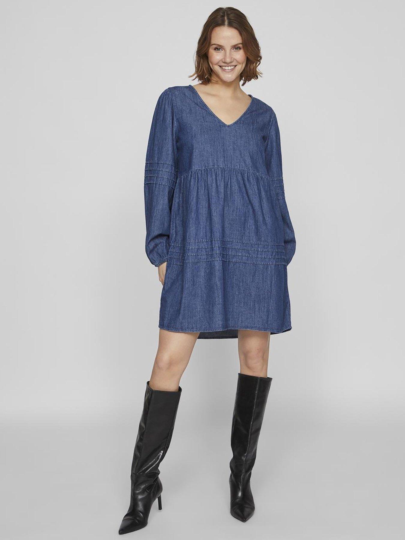 vila-denim-dress-medium-blue