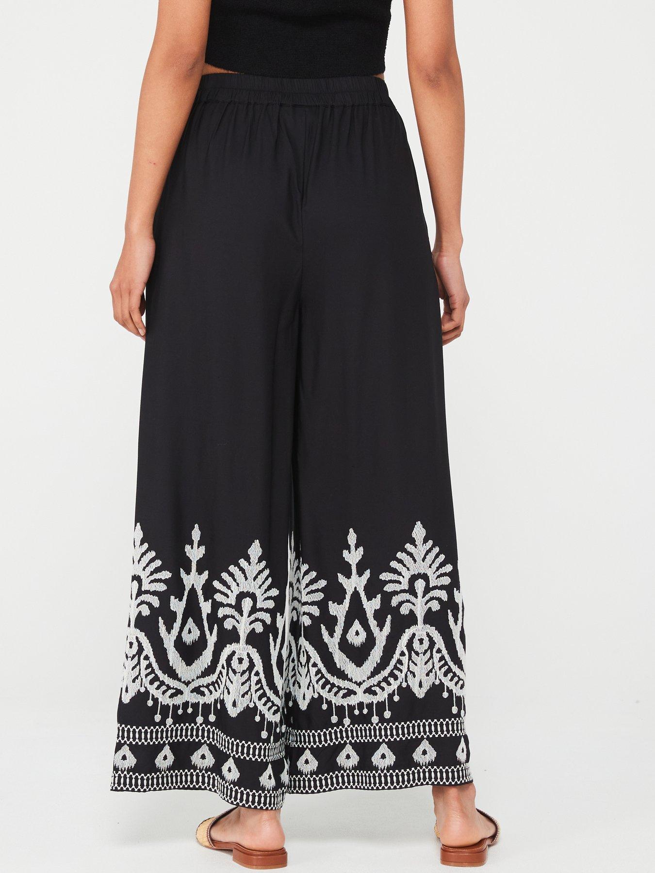 vila-cropped-embroidered-trouser-blackstillFront