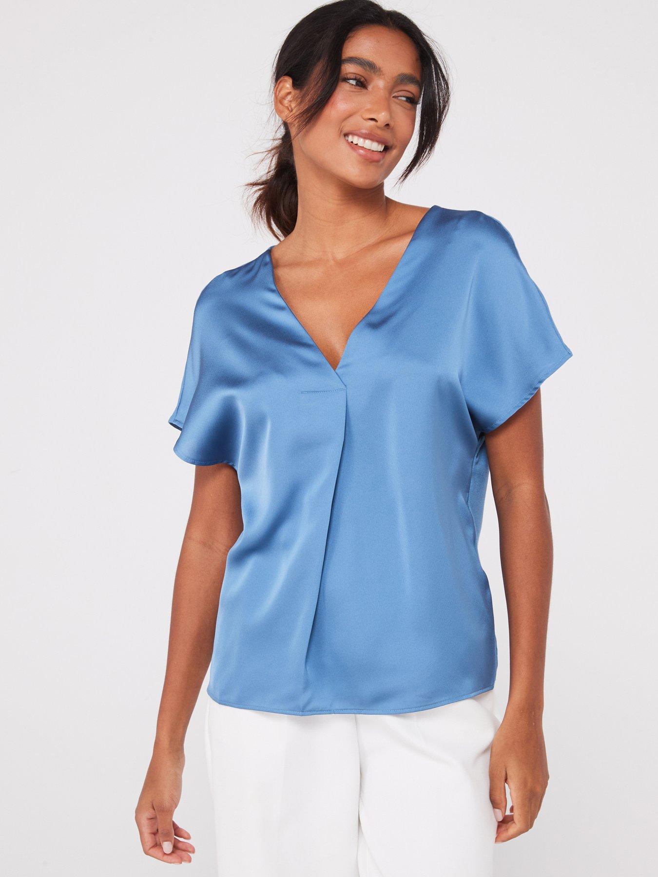 vila-satin-front-t-shirt-blue