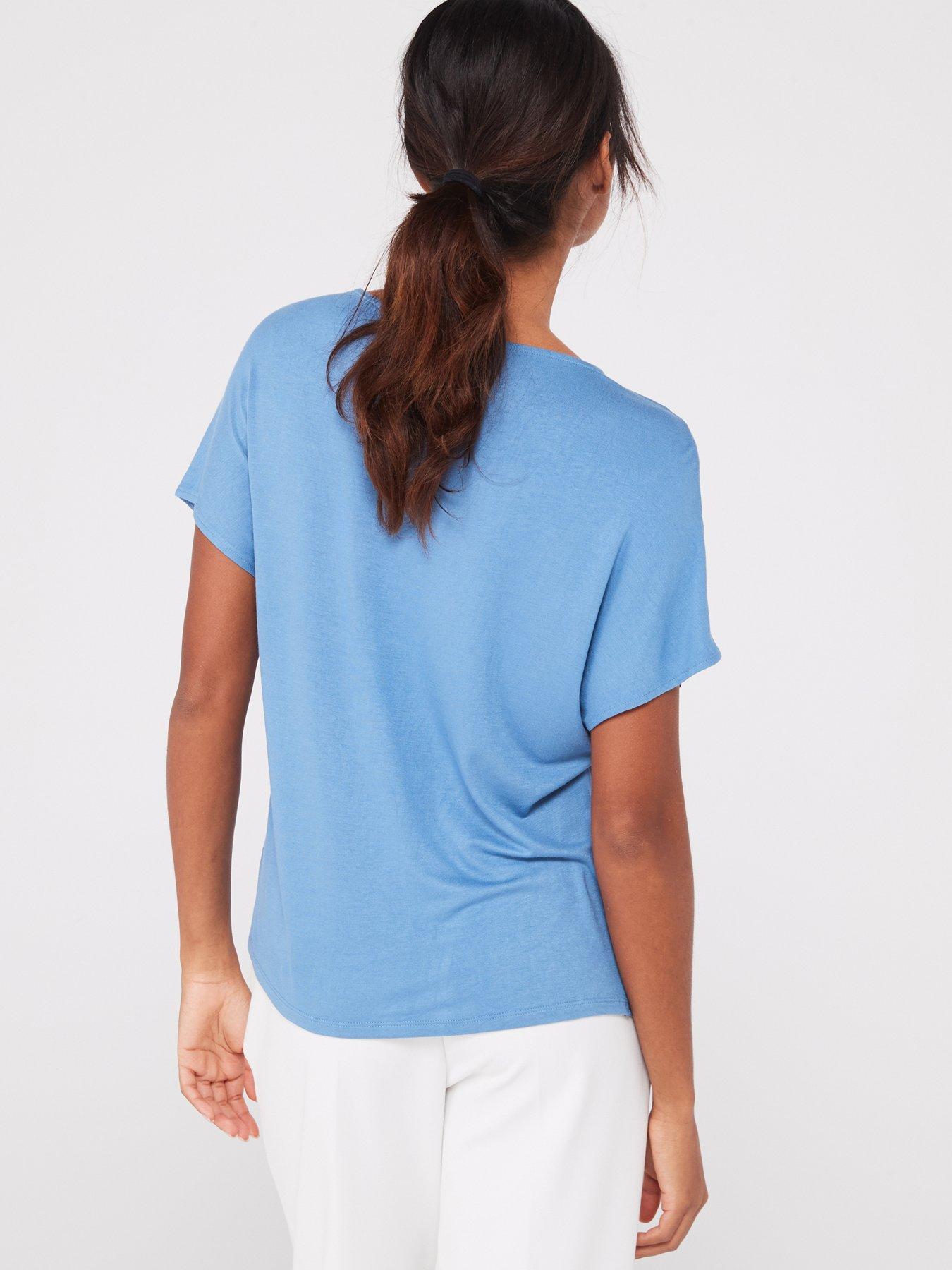 vila-satin-front-t-shirt-bluestillFront