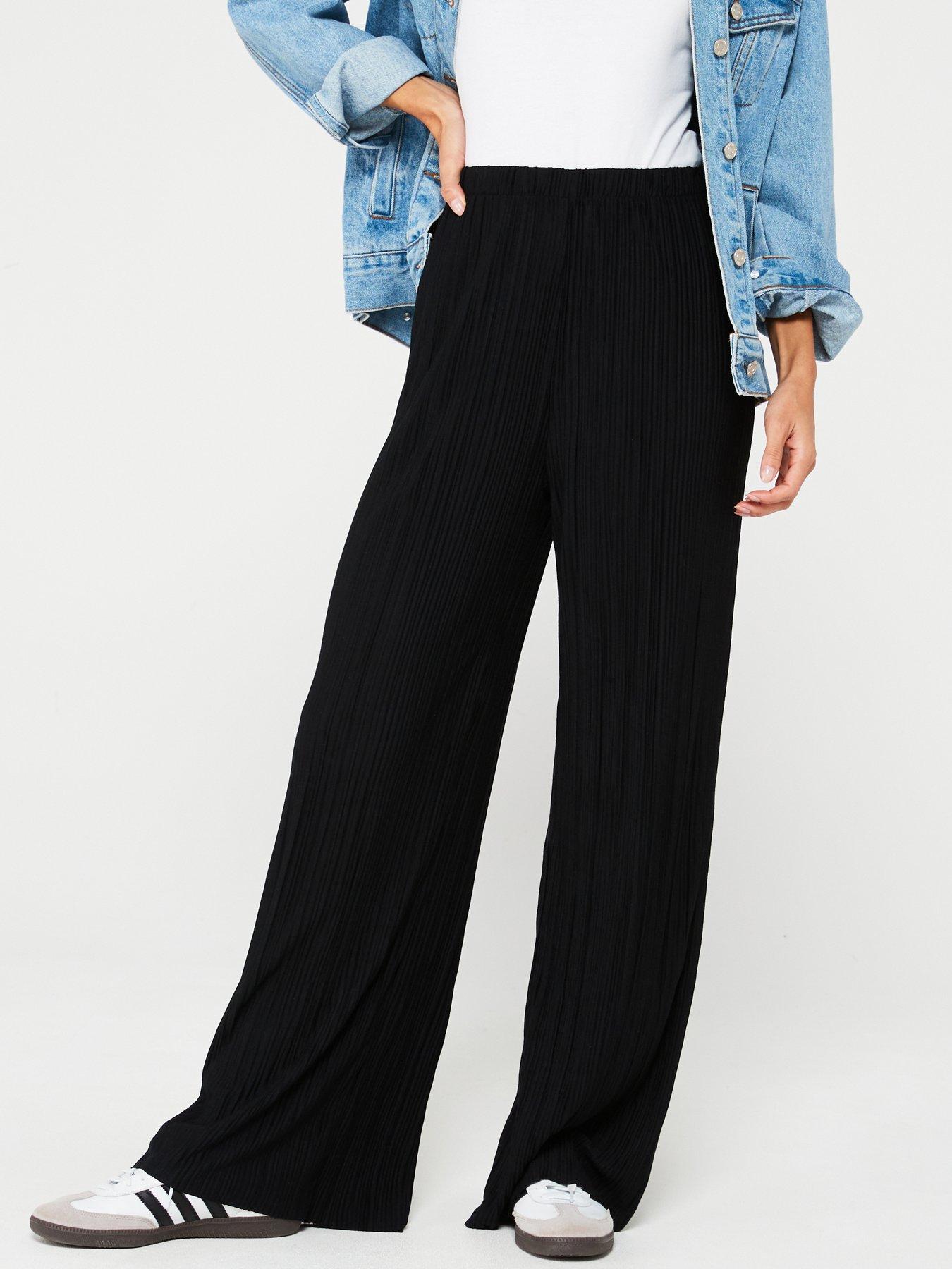 vila-high-waist-plisse-trouser-blackback