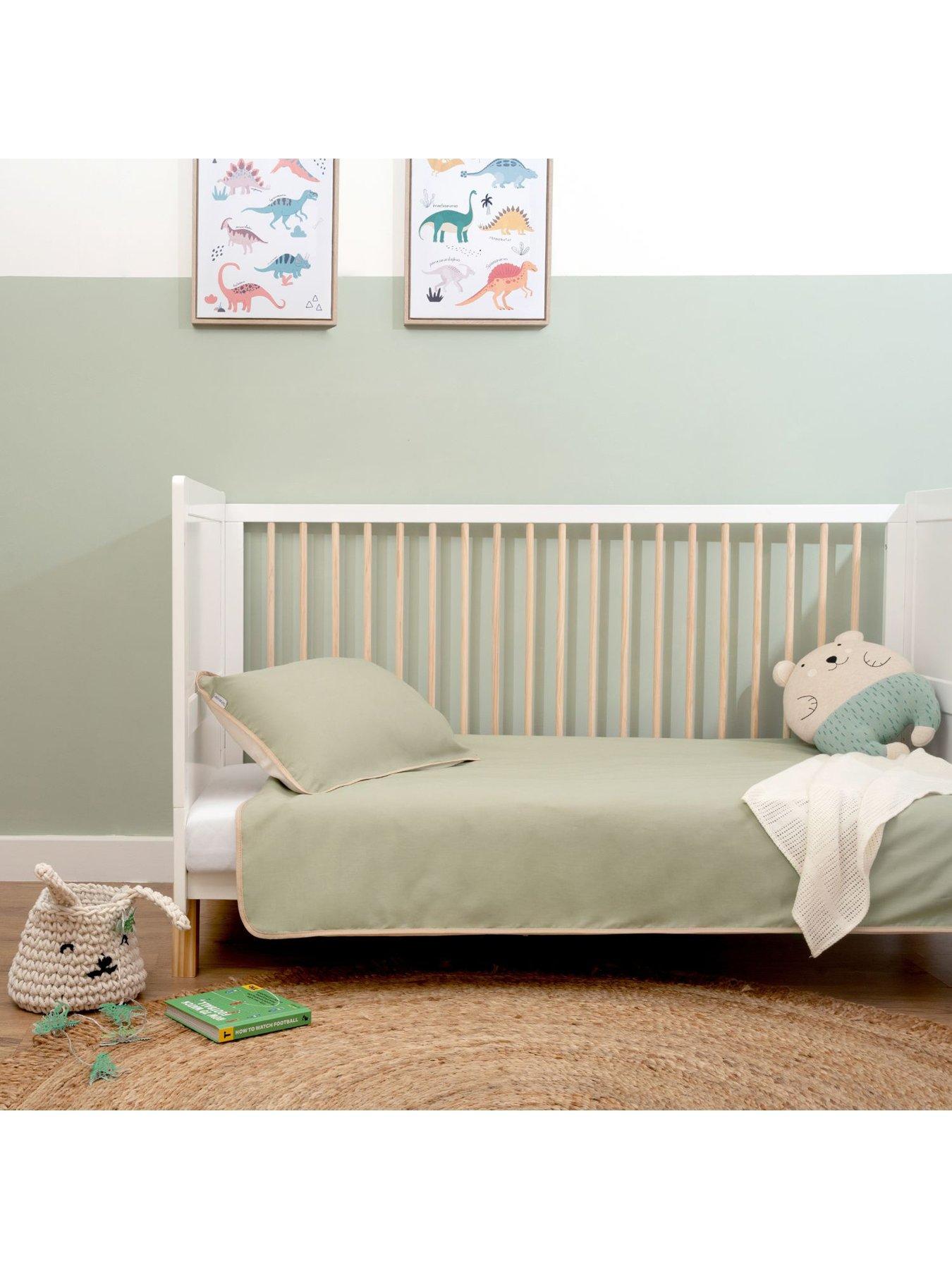 Cot Bed Duvet Set Cream Sage