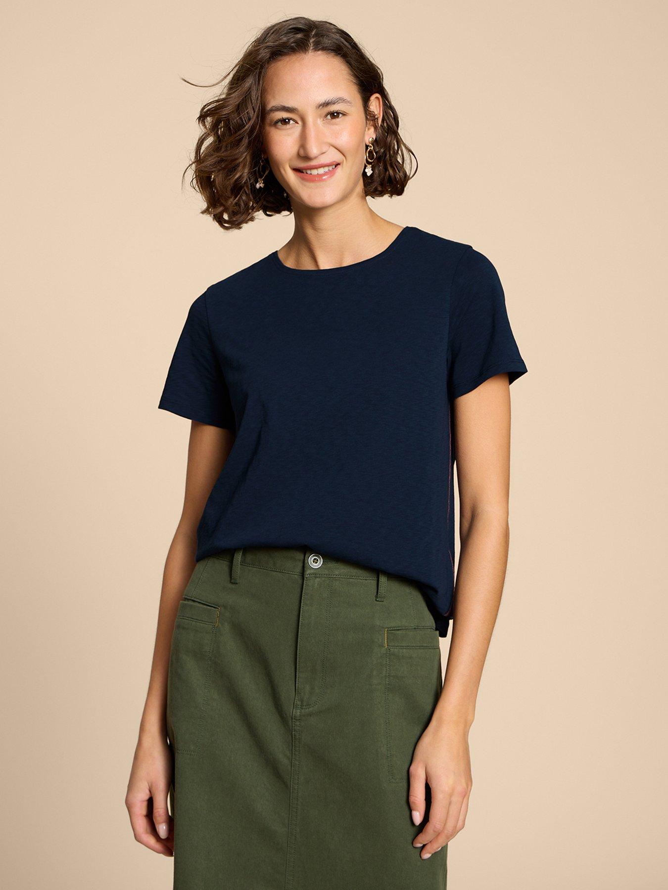 Annabel Indigo Poppy Shirt in Off-White