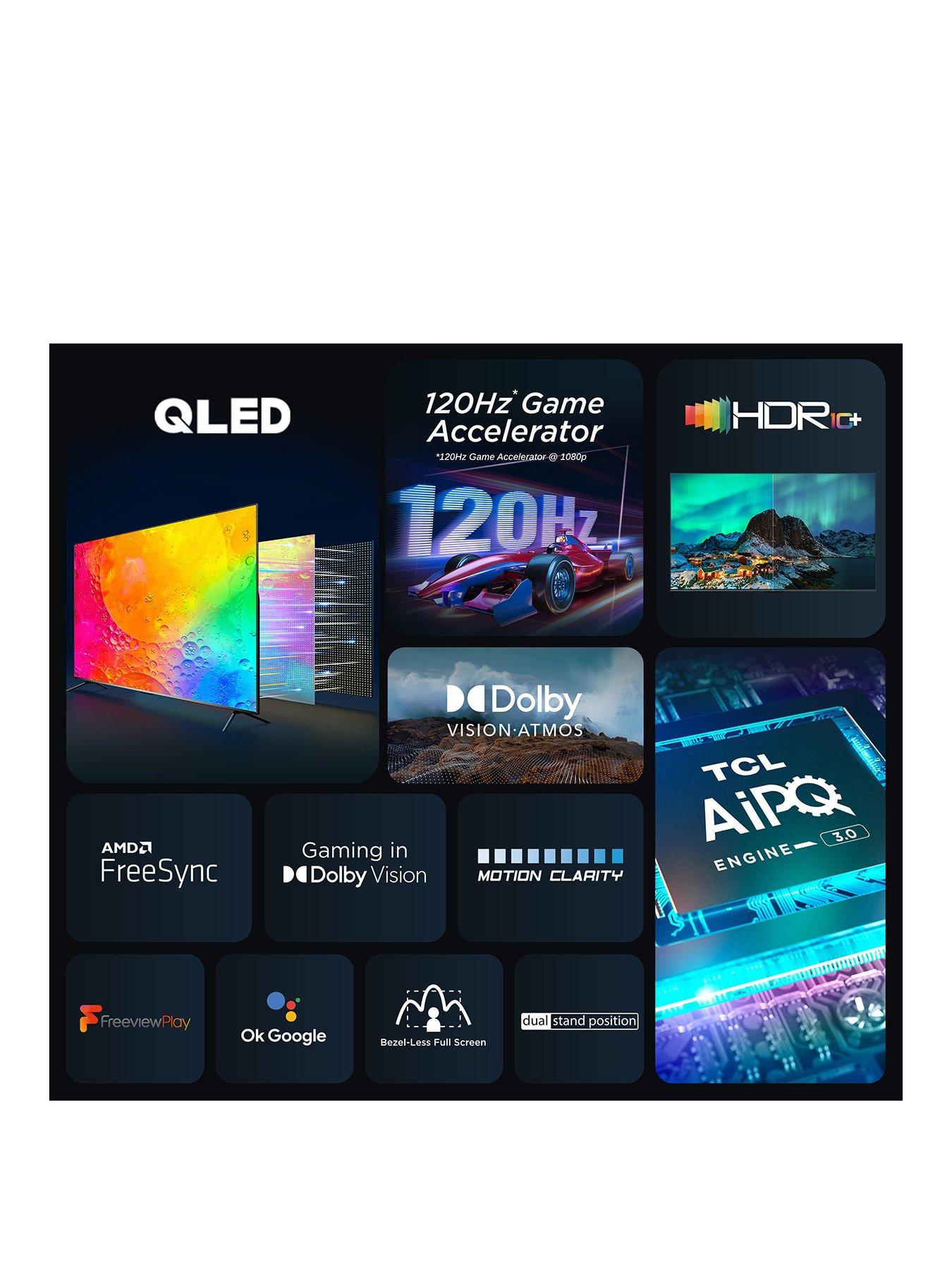 Image 3 of 8 of TCL 85C645K, 85 inch, 4K Ultra HD HDR, QLED Smart TV with Google Assistant &amp; Dolby Atmos