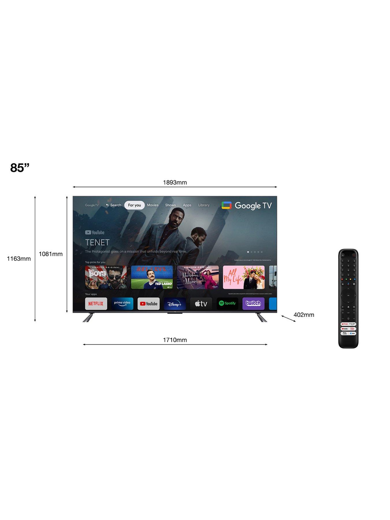 Image 5 of 8 of TCL 85C645K, 85 inch, 4K Ultra HD HDR, QLED Smart TV with Google Assistant &amp; Dolby Atmos