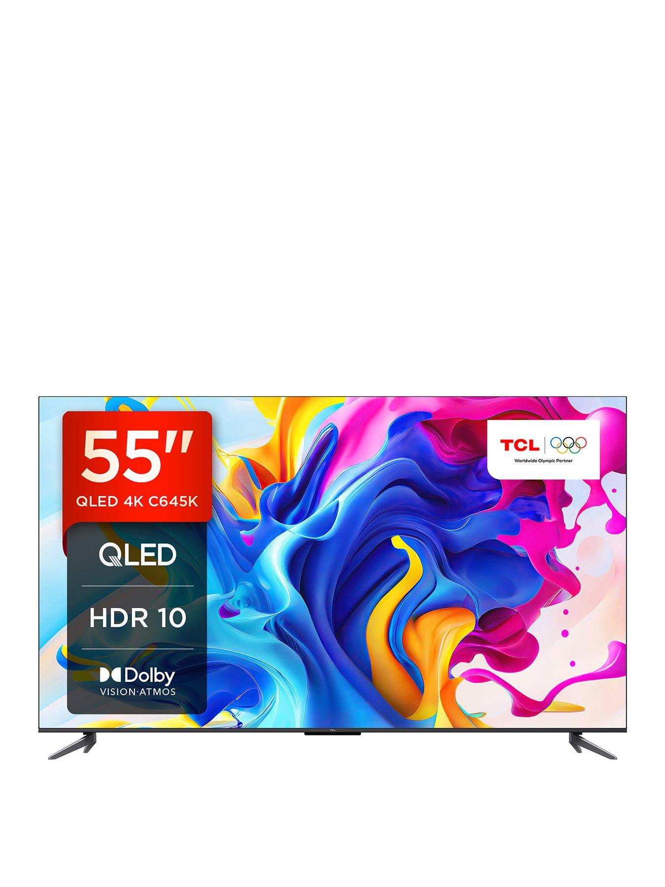 Image 1 of 8 of TCL 55C645K, 55 inch, 4K Ultra HD HDR, QLED Smart TV with Google Assistant &amp; Dolby Atmos