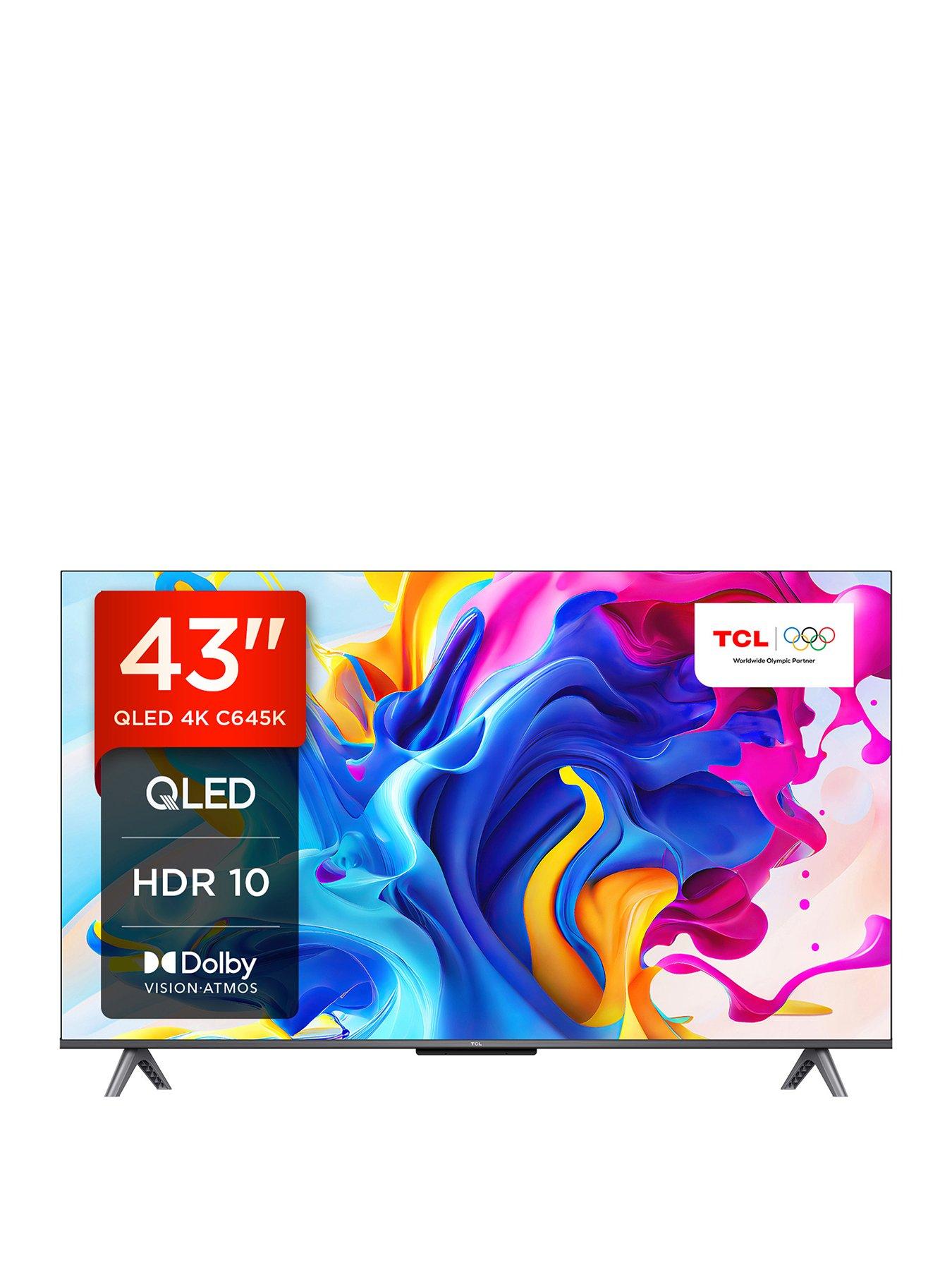 Image 1 of 8 of TCL 43C645K, 43 inch, 4K Ultra HD HDR, QLED Smart TV with Google Assistant &amp; Dolby Atmos